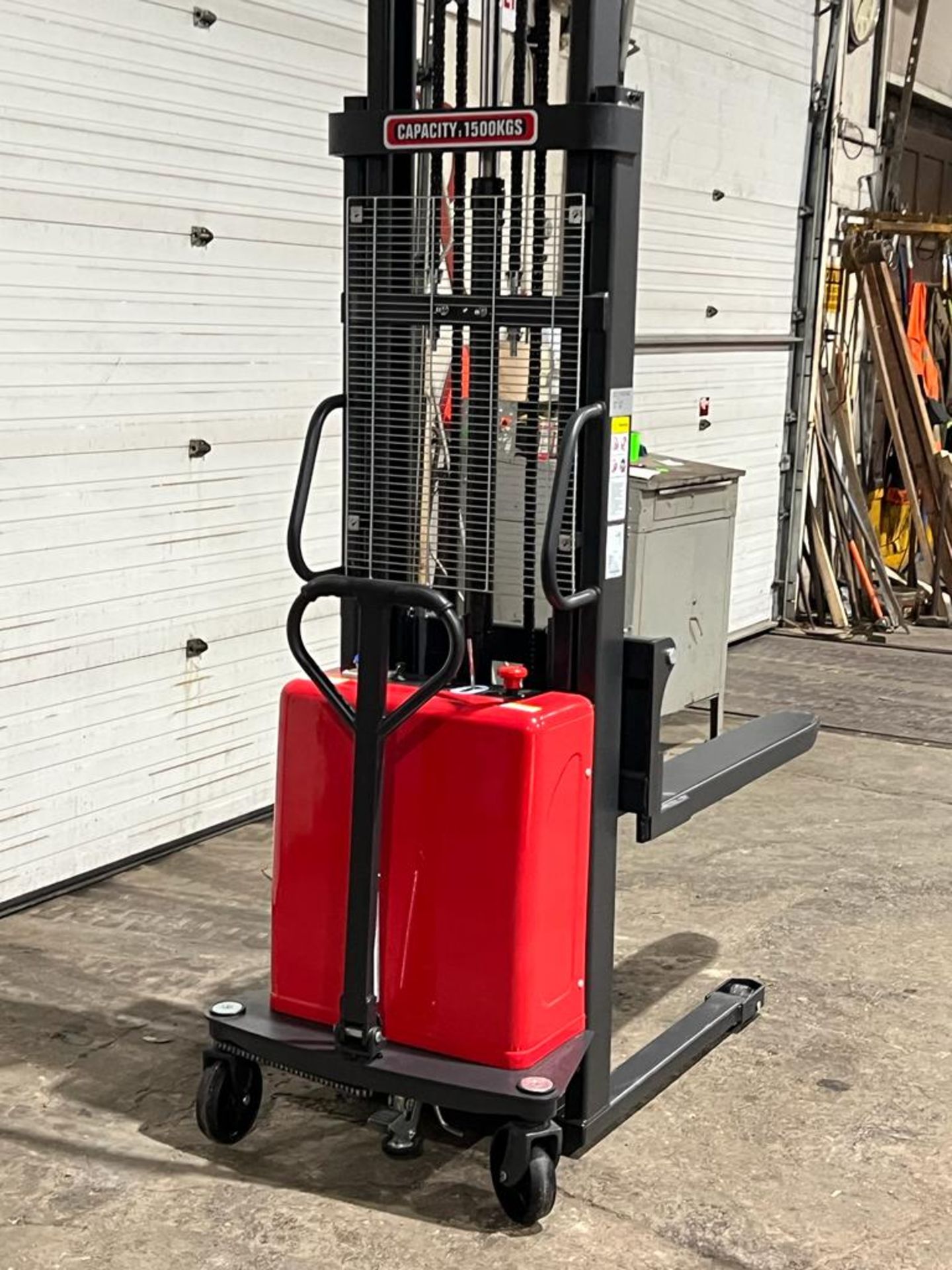 NEW Extreme 3,300lbs / 1,500kg capacity Semi-Automatic Pallet Stacker Walk Behind NEW 12V - Image 2 of 5