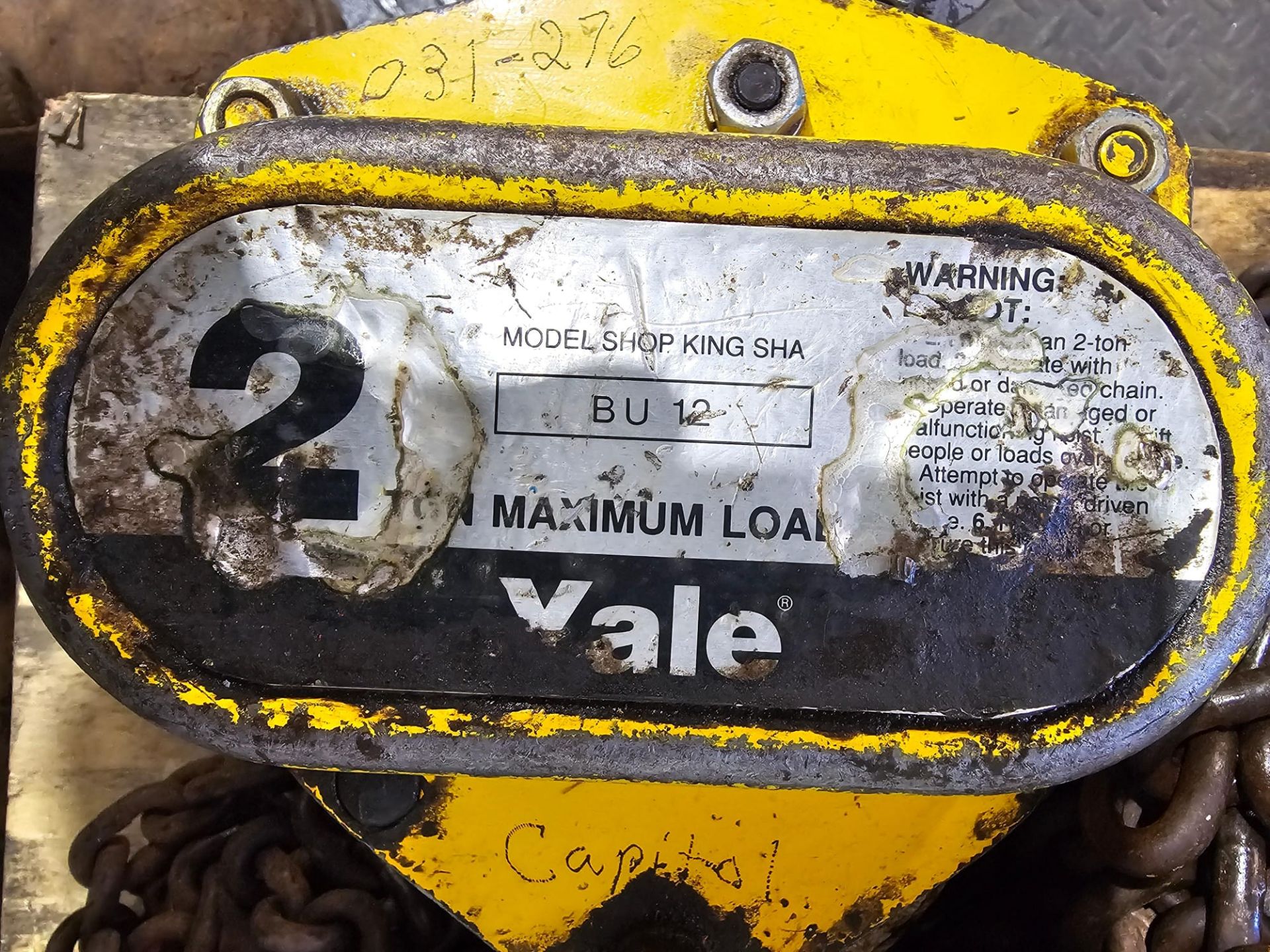 Lot of 2 Vulcan and 2 2t Yale Chain hoist - Image 3 of 5