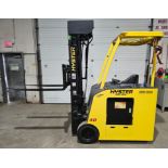 2018 Hyster 4,000lbs Capacity Stand-On Electric Forklift 36V sideshift 4-STAGE MAST 283" load height