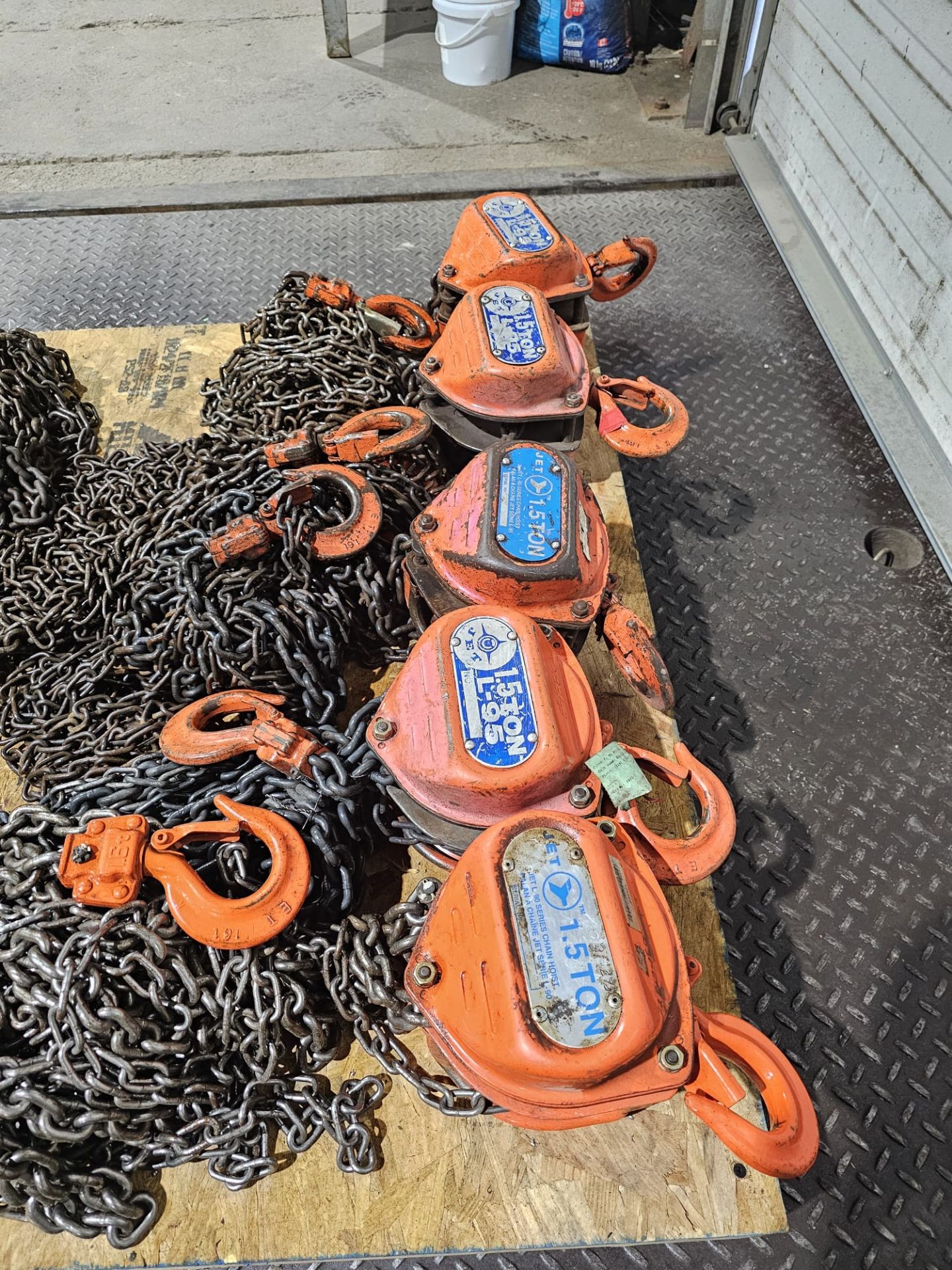 Lot of 5x 1.5T JET chain hoists