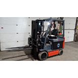 2017 TOYOTA 5,000lbs Capacity Electric Forklift 4-Stage Mast 48V with sideshift & Fork Positioner