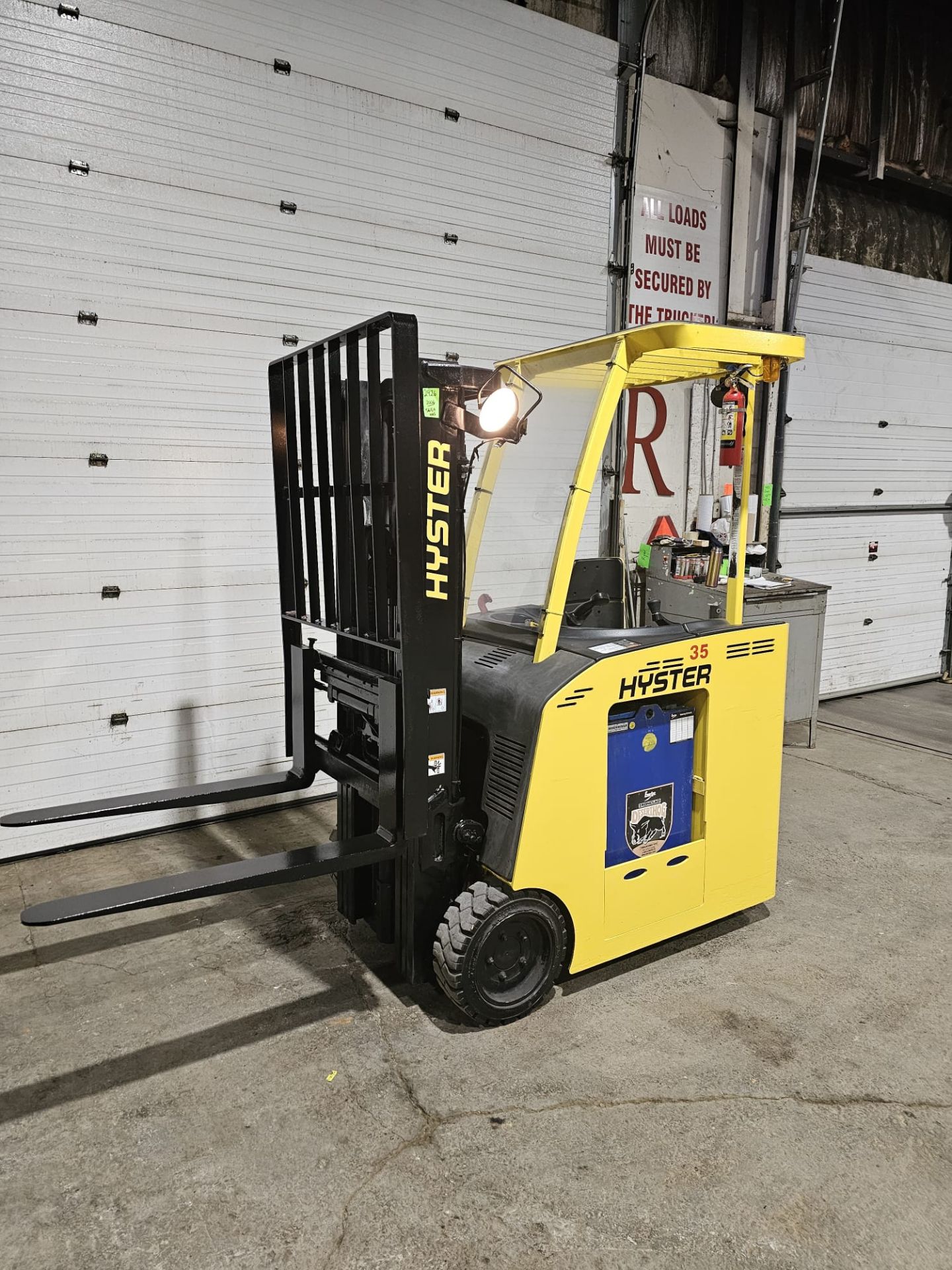 2006 Hyster 3,500lbs Capacity Electric Stand On Forklift 3-STAGE MAST 36V with sideshift & Tires - Image 2 of 8