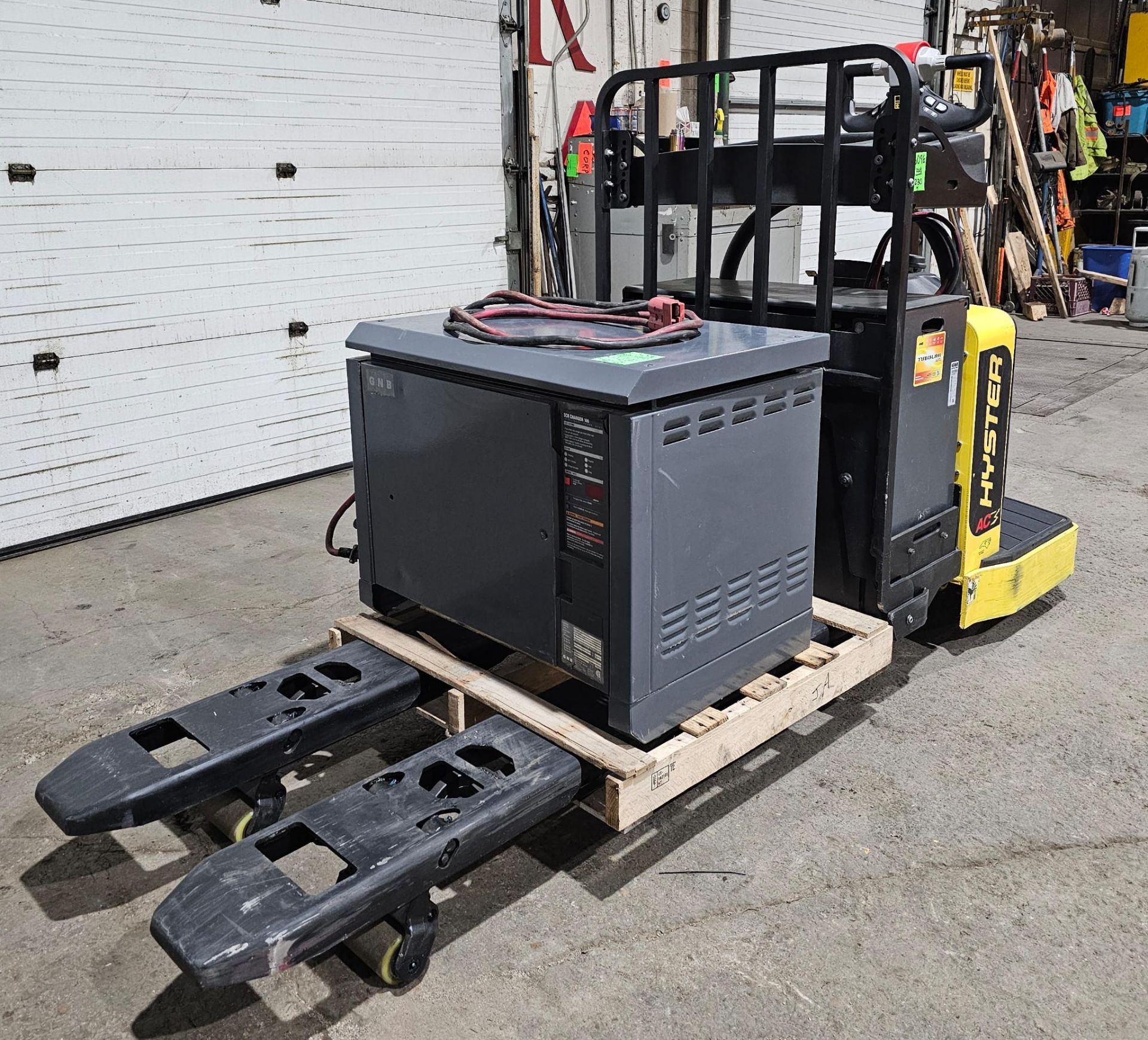 2018 Hyster Ride-On Walkie 8,000lbs Capacity 60" Forks Electric Pallet Cart with CHARGER - Image 3 of 11