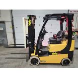2017 Yale 3,500lbs capacity LPG (PROPANE) Forklift with sideshift stage 3 mast and non marking tires