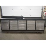 Lista Style 30 Drawer Bench Heavy Duty Cabinet with Stainless Steel drawers 90" long