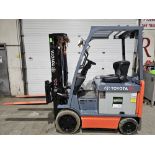 2012 TOYOTA 5,000lbs Capacity Electric Forklift 48V with sideshift & 3-Stage Mast 189" Lift Height -
