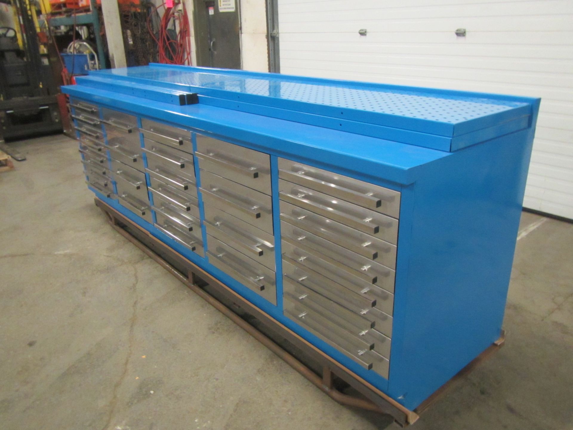 Lista Style 30 Drawer Bench Heavy Duty Cabinet with Stainless Steel drawers 90" long - Image 2 of 2