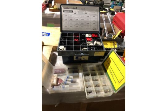 Lot of Thumb Screw Knobs in case with carbon steel tooling - Image 1 of 4