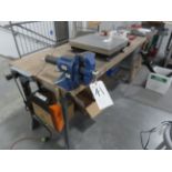 (Lot) Wood Top Work Bench w/ Vise