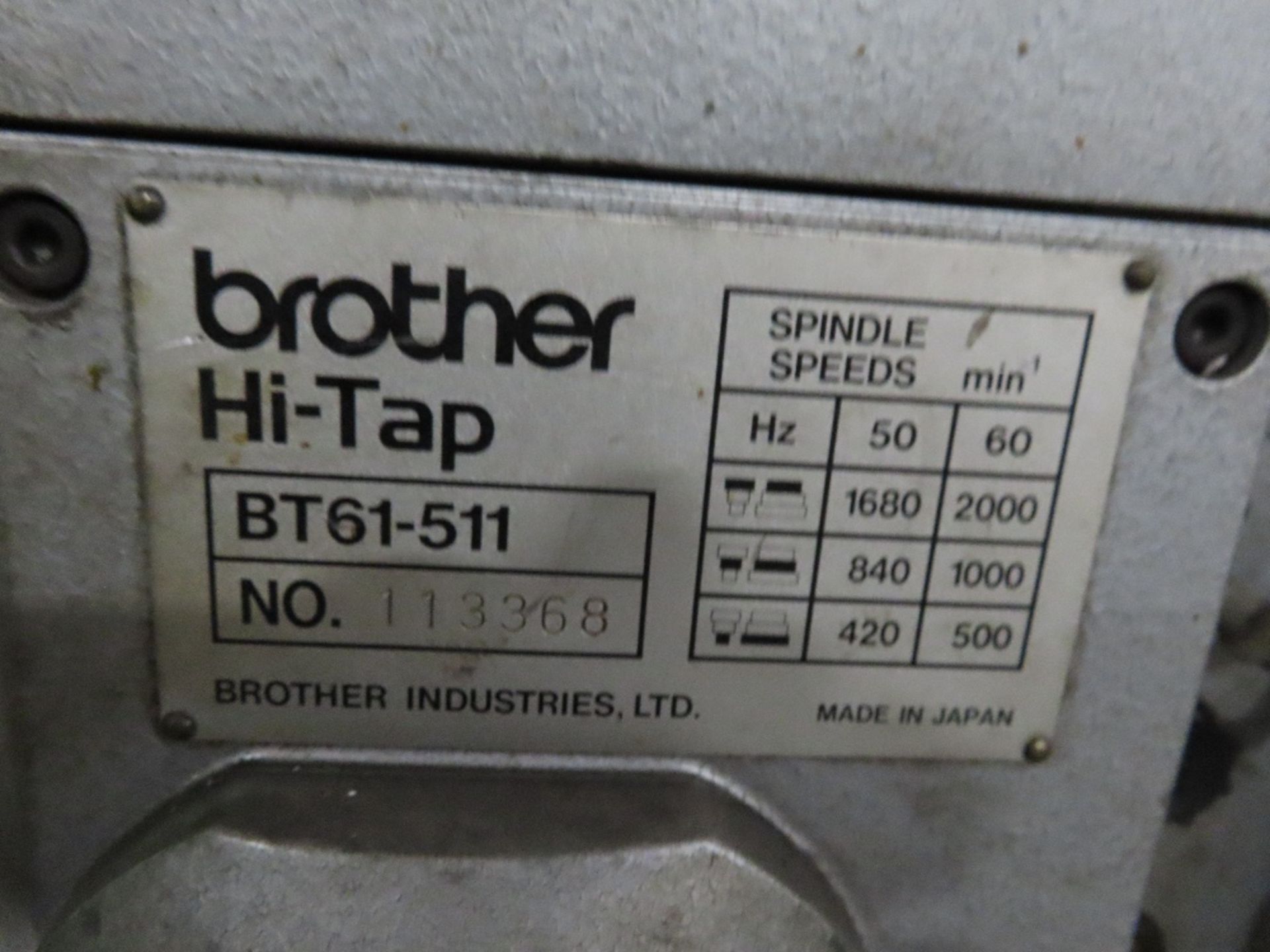 Brother mod. BT61-511, Tapping Machine - Image 5 of 5