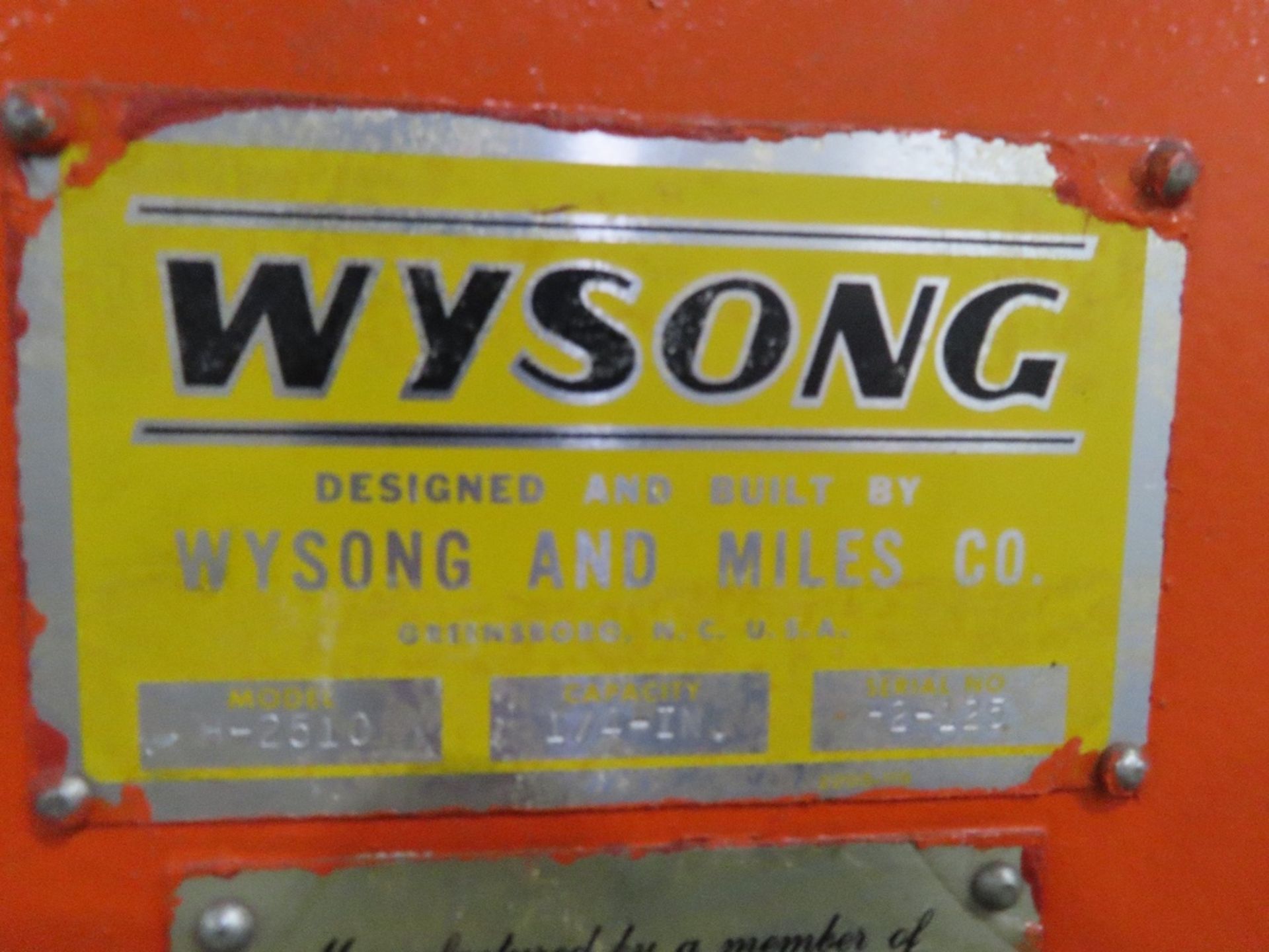 Wysong mod. H-2510, Power Shear, 1/4'' Cap. - Image 8 of 8