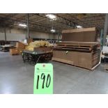 (Lot) Misc. Tables, Carts, Cardboard Racks,