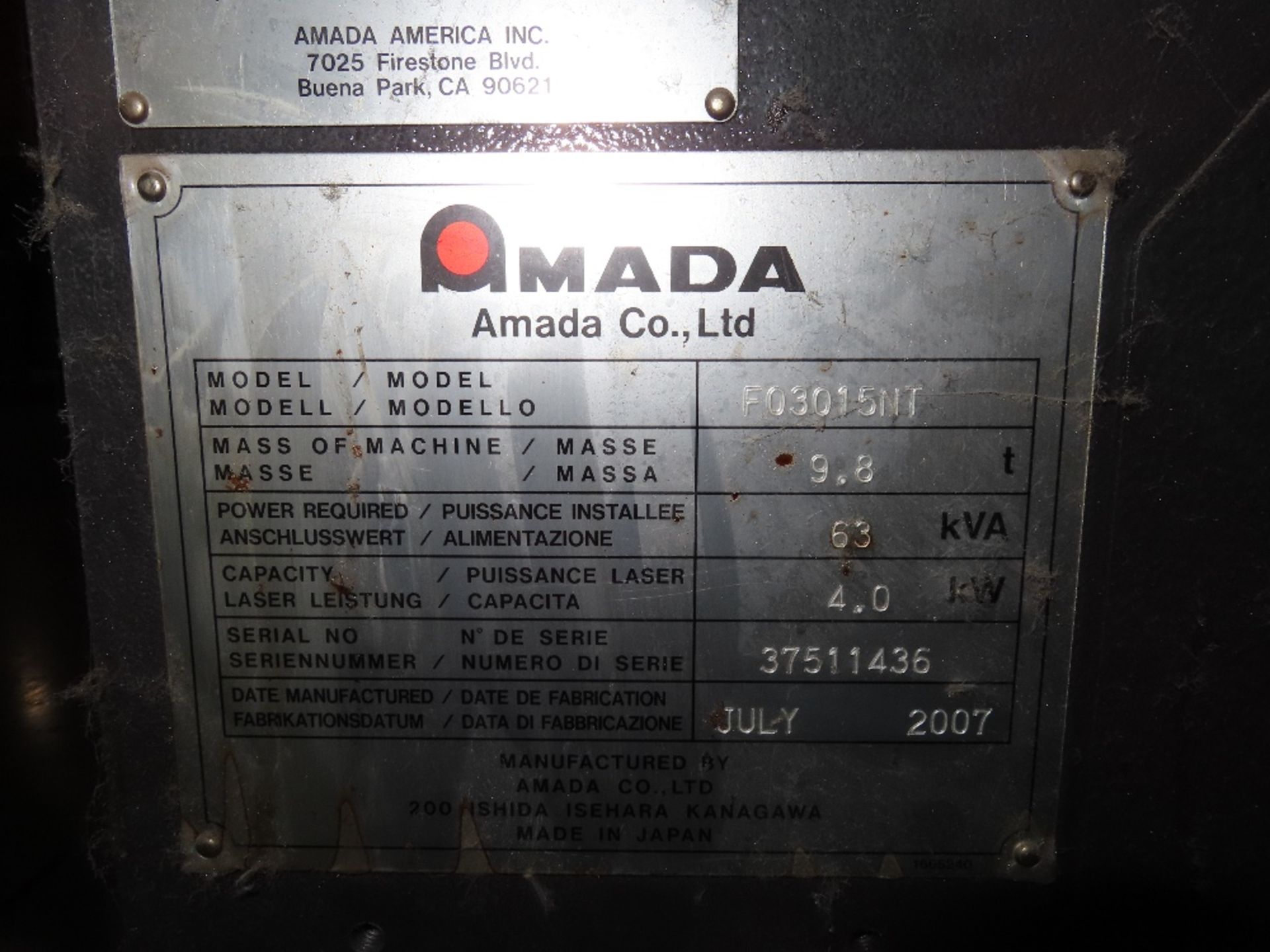 (2007) Amada mod. FO-3015NT, CNC Laser w/ - Bild 17 aus 17