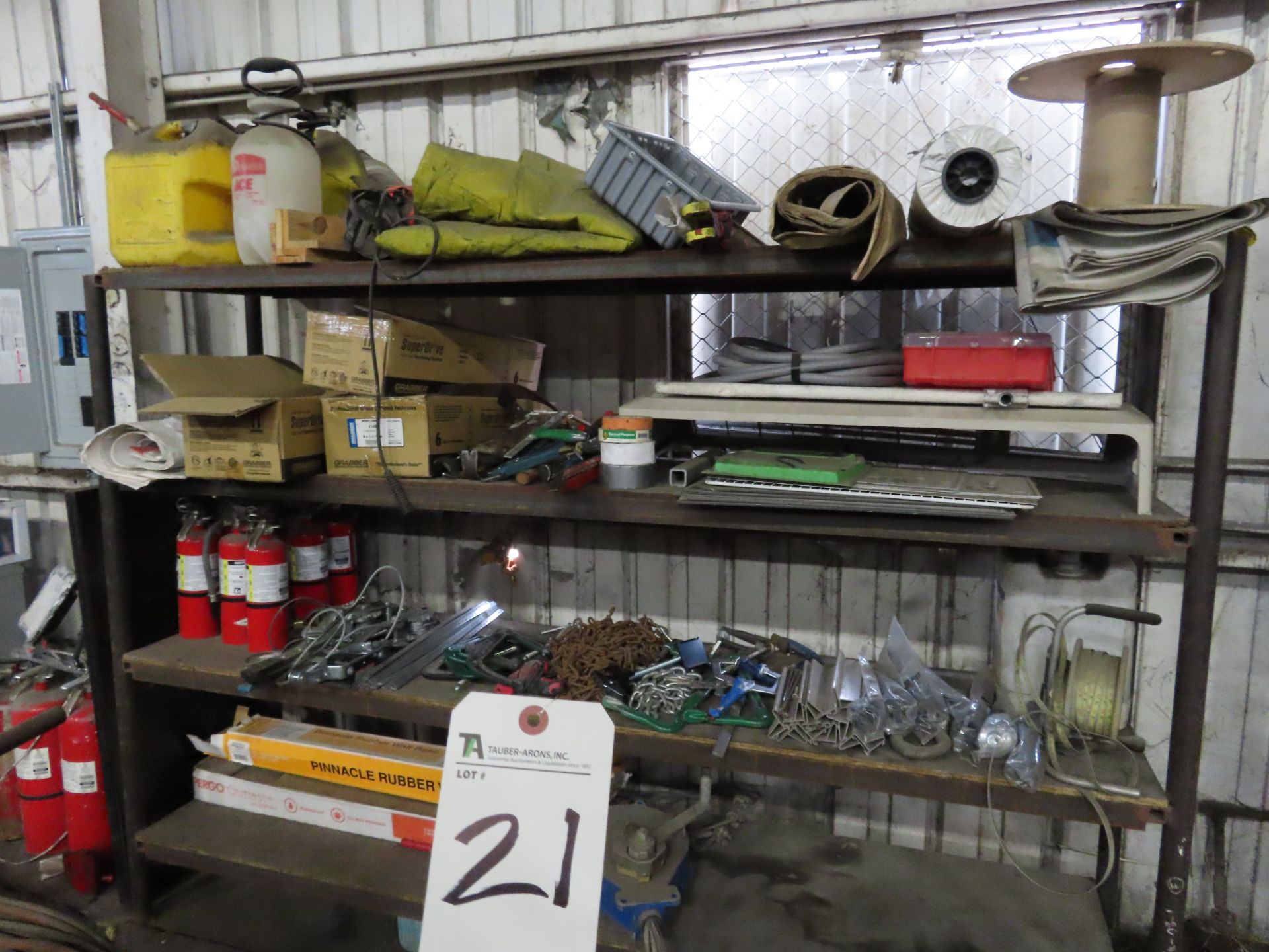(Lot) Misc. Contents, Chains, C-Clamps &