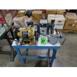 (Lot) Dbl. End Grinder w/ Vise & Bench