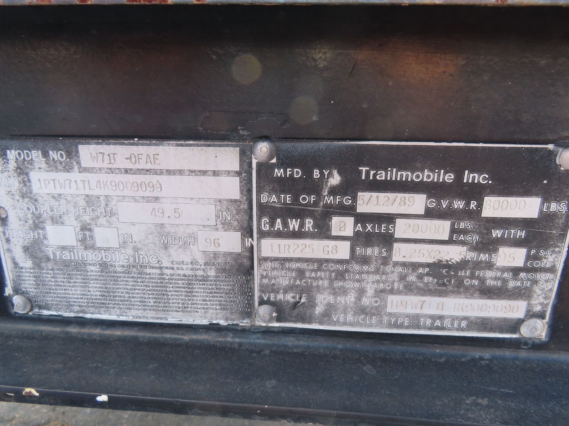 (1989) Trailmobile mod. W71T-OFAE, Flatbed - Bild 8 aus 8