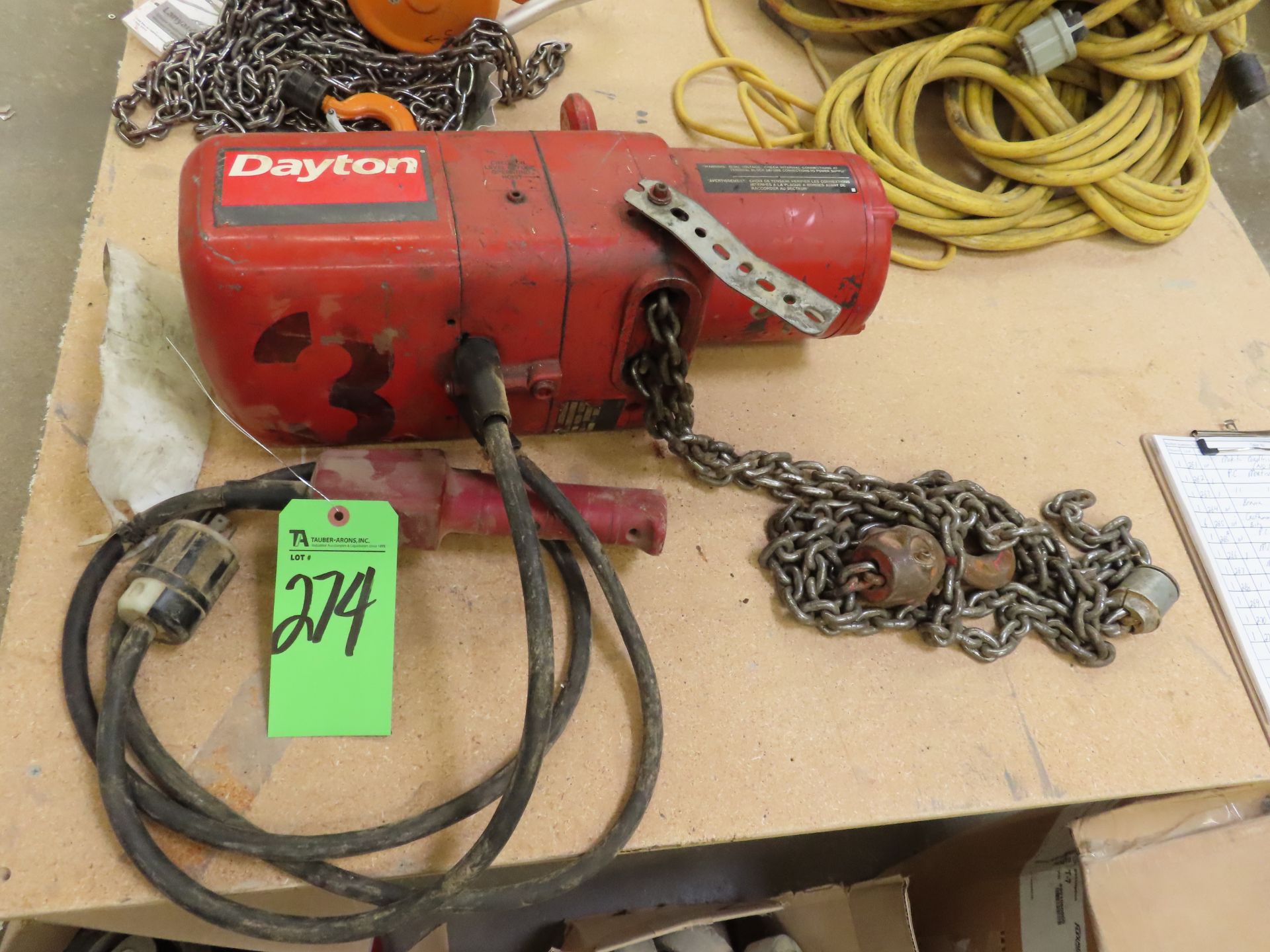 Dayton 1-Ton Electric Chain Hoist