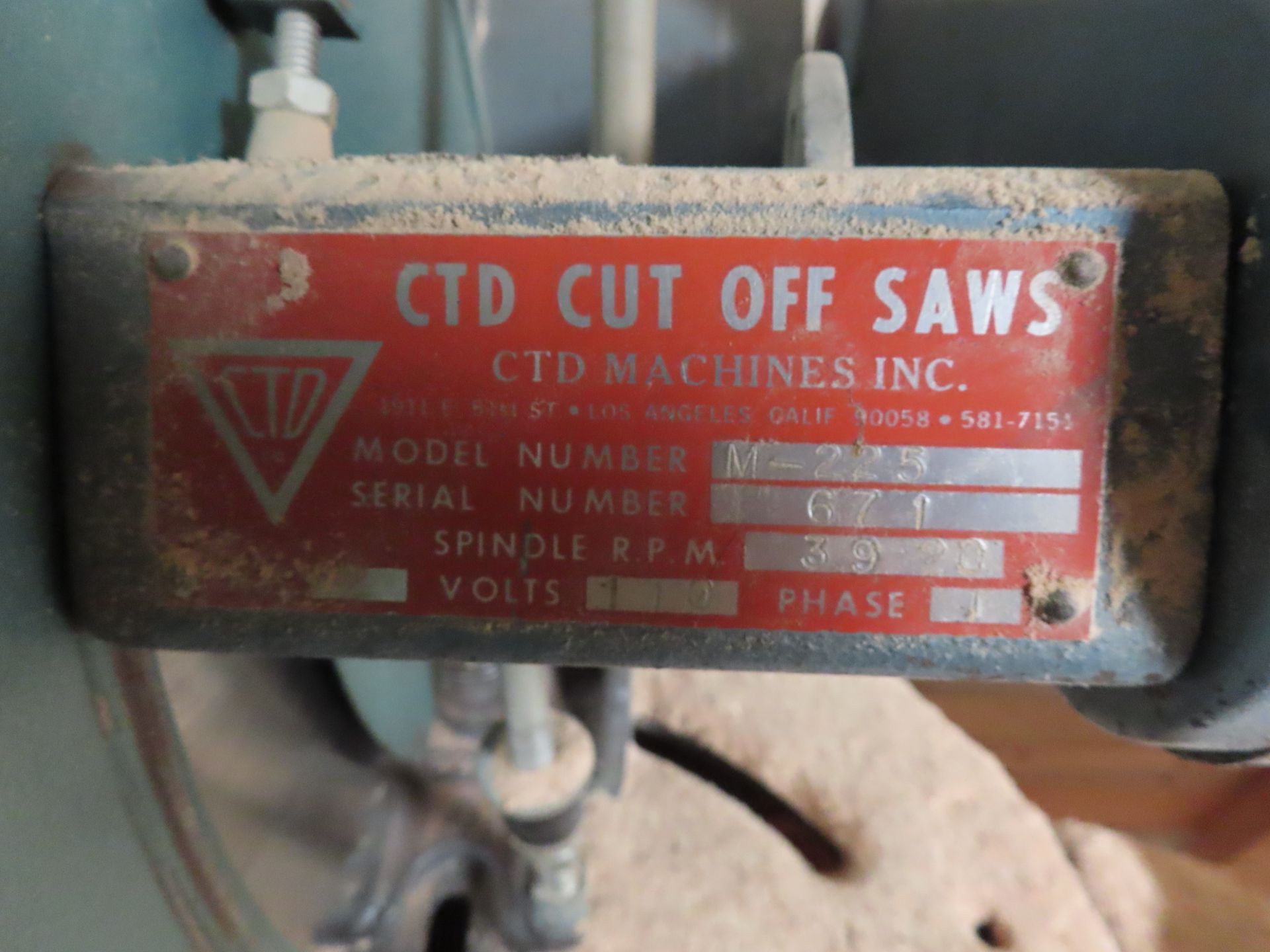 CTD mod. M-225, 12'' Cut Off Saw - Image 2 of 2