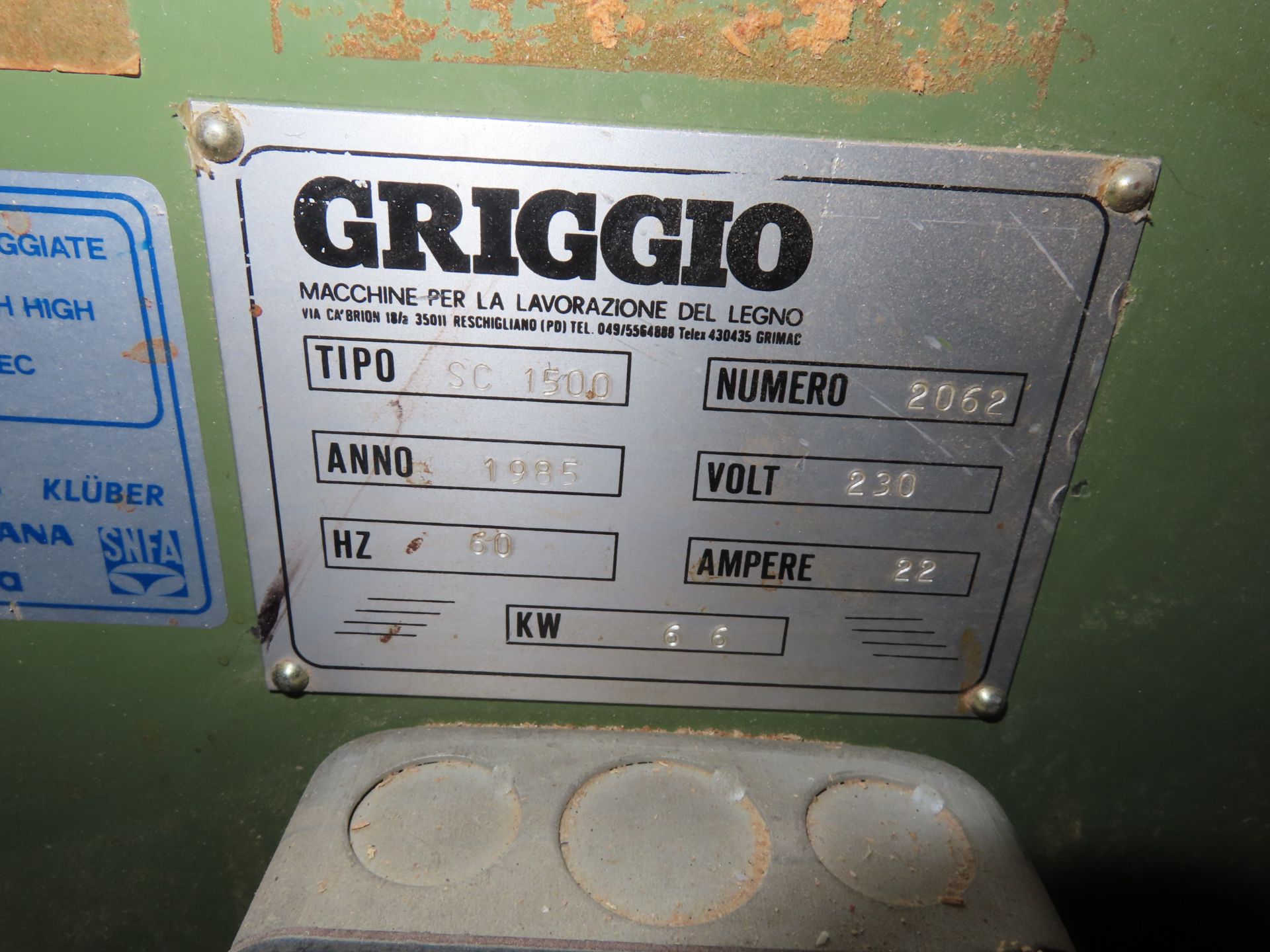 Griggio mod. SC1500, 8'' - 12'' Table Saw - Image 4 of 4