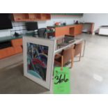 (Lot) Glass Table, 8' x 4'' w/ Picture