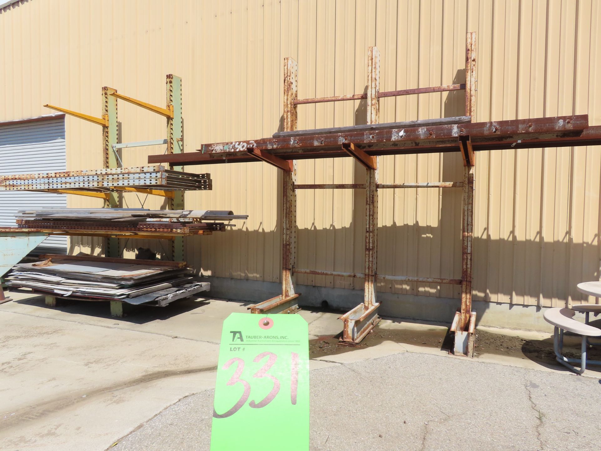 (Lot) (2) Cantilever Racks w/ Contents