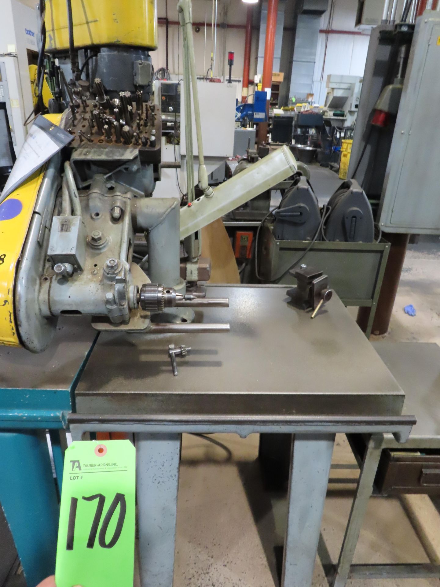 (Lot) Drill Head w/ Production Table