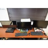 Dell/HP (5) Computer Towers, and (8) Assorted Size Computer Monitors