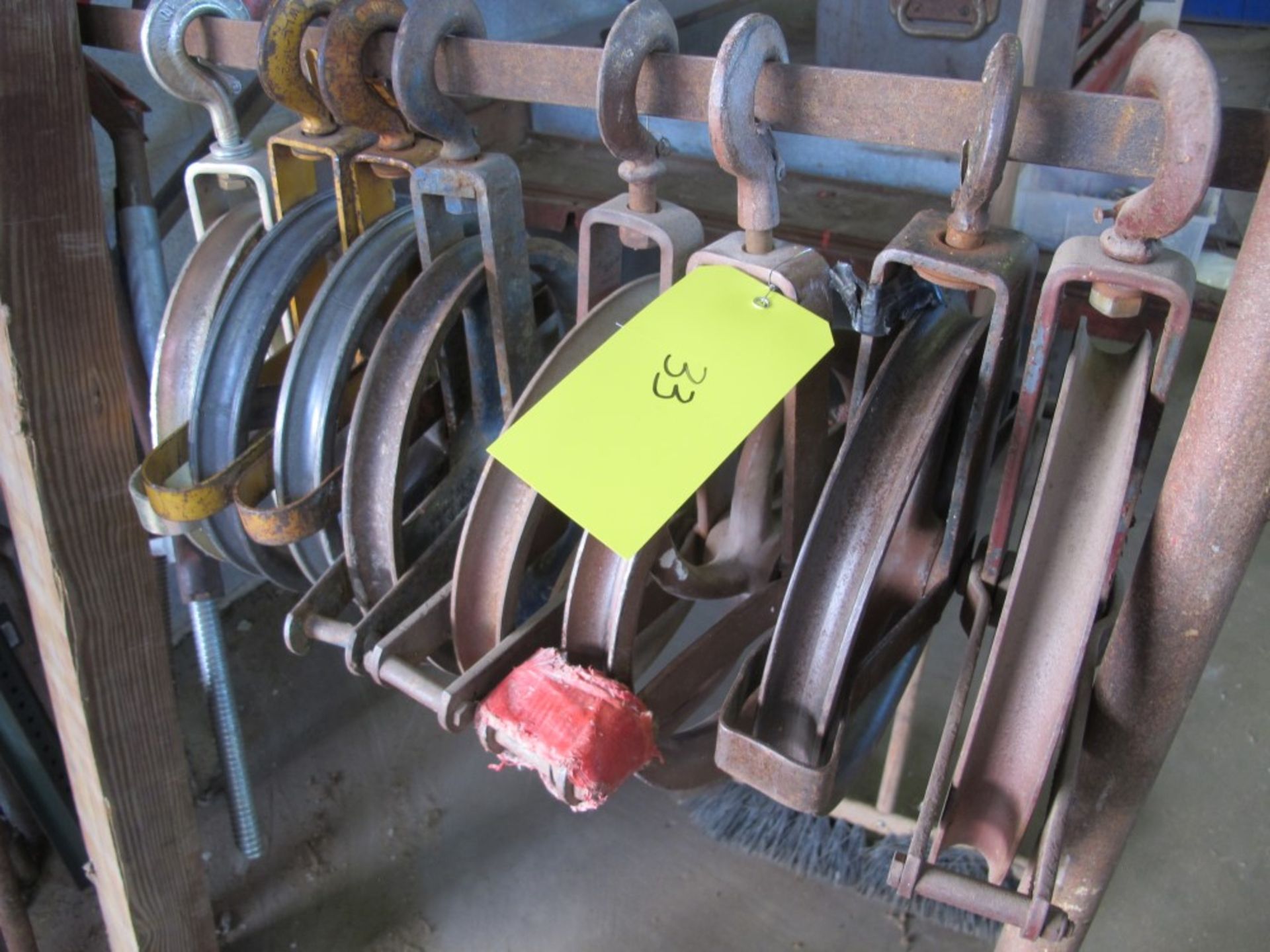 Lot Including: (5) Standard Hoist w/ Arm (Waco #354 - Weight 165); (8) Well Wheel 12" (Waco #356 -