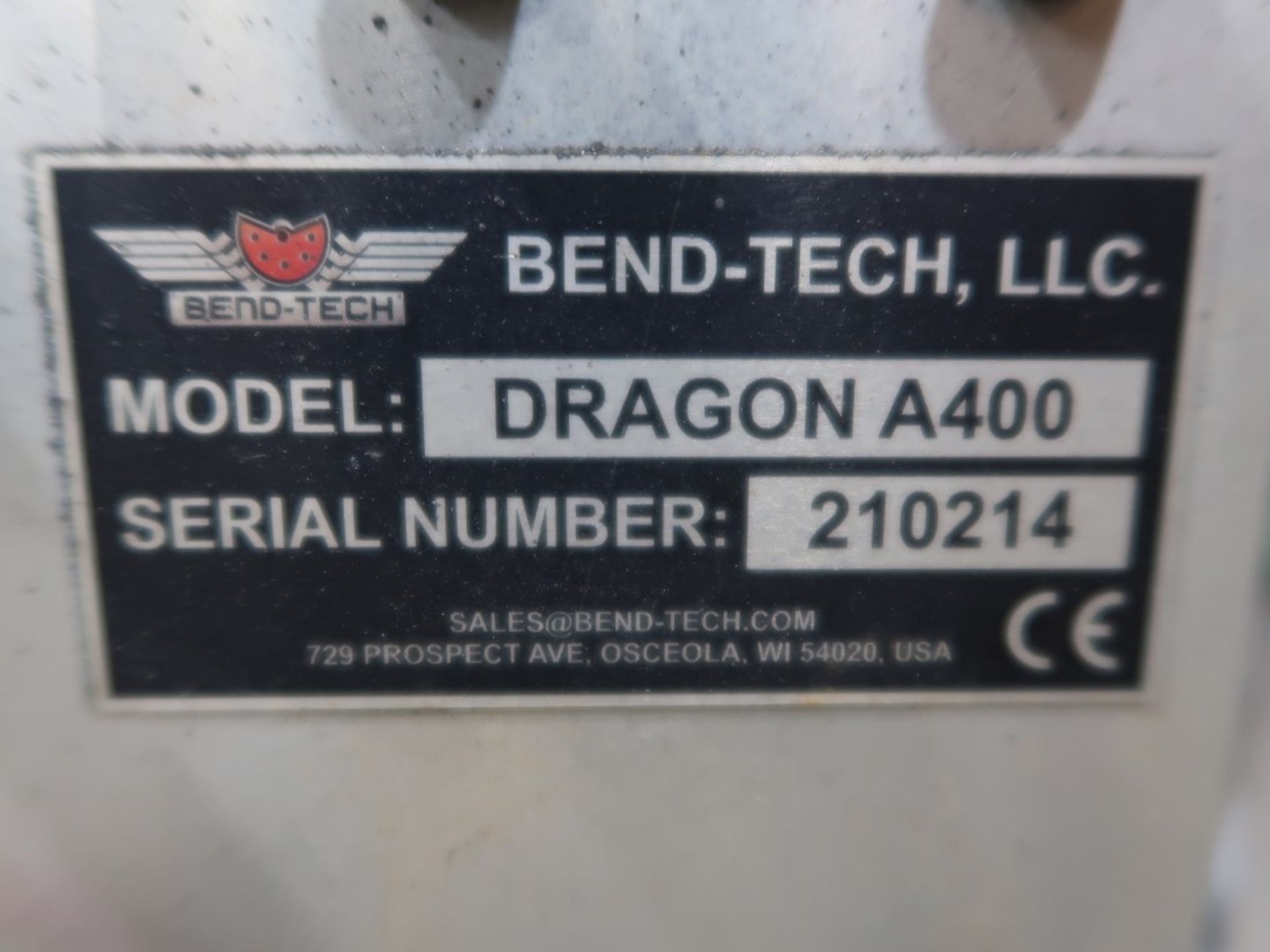 2019 Bend-Tech Dragon A400 CNC Plasma Tube Notching Cutting & Marking Machine, Round Tubing from 1 - Image 9 of 9