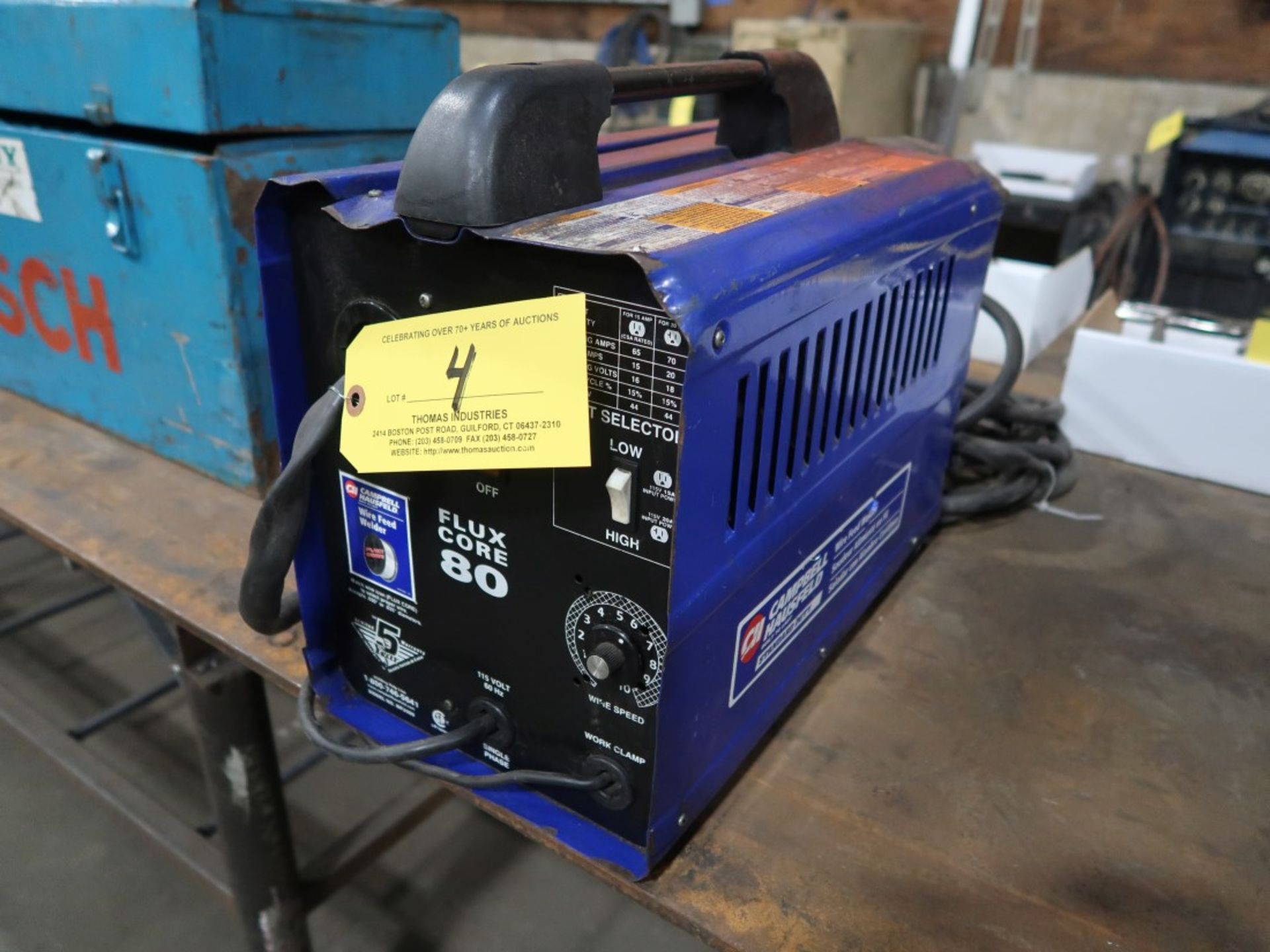 Campbell Hausfeld Model WF2000 Wire Feed Welder Flux Core 80, Accepts .030" or .035" Diameters - Image 4 of 5