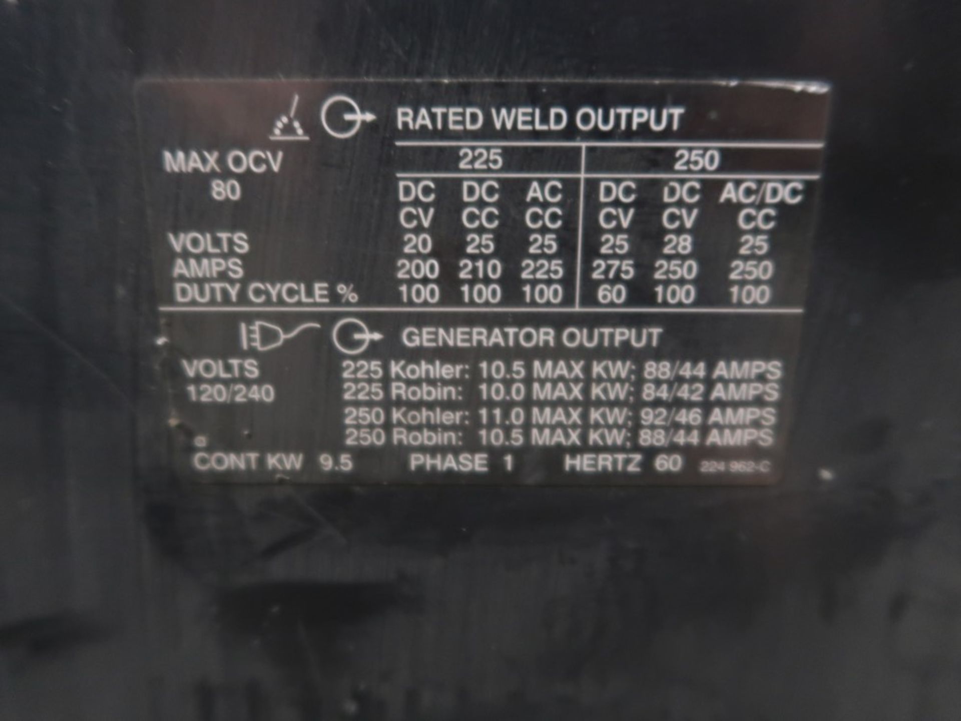 Miller Bobcat 225 AC/DC Welder x 10,000 Watt Generator - Image 5 of 5