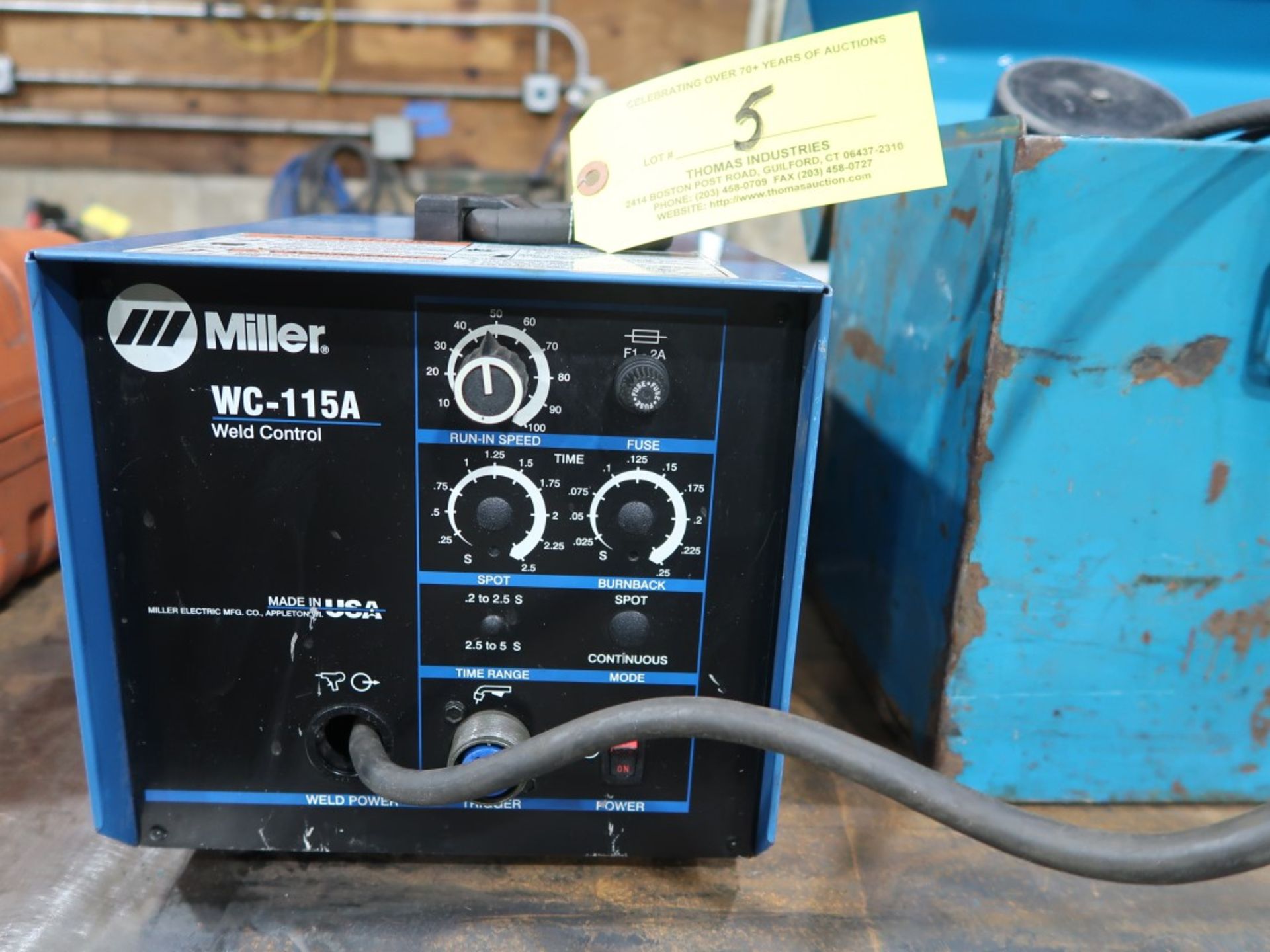 Miller Model WC-115A Weld Control Welder S/N KH447095 w/ Miller Spoolmatic 30A Mig Spool Gun - Bild 5 aus 5
