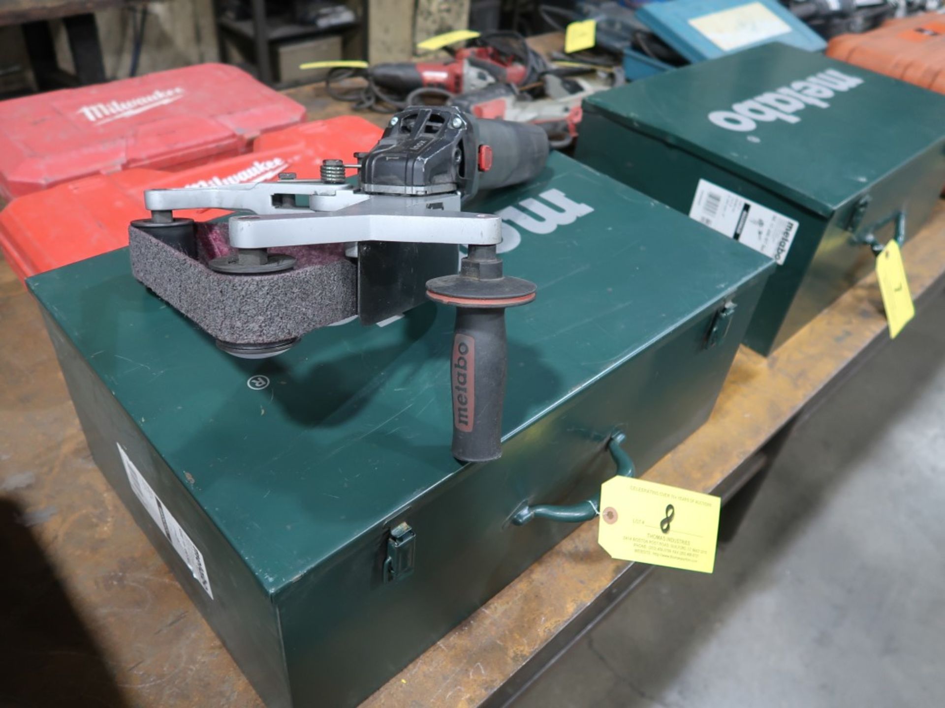 2018 Metabo Model RBE 15-180 Set Electric Tube Belt Sander Kit w/ Case - Image 2 of 4