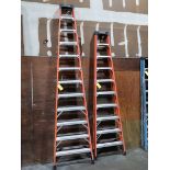 (2) Werner A-Frame Fiberglass Ladders; (1) 10' & (1) 12'