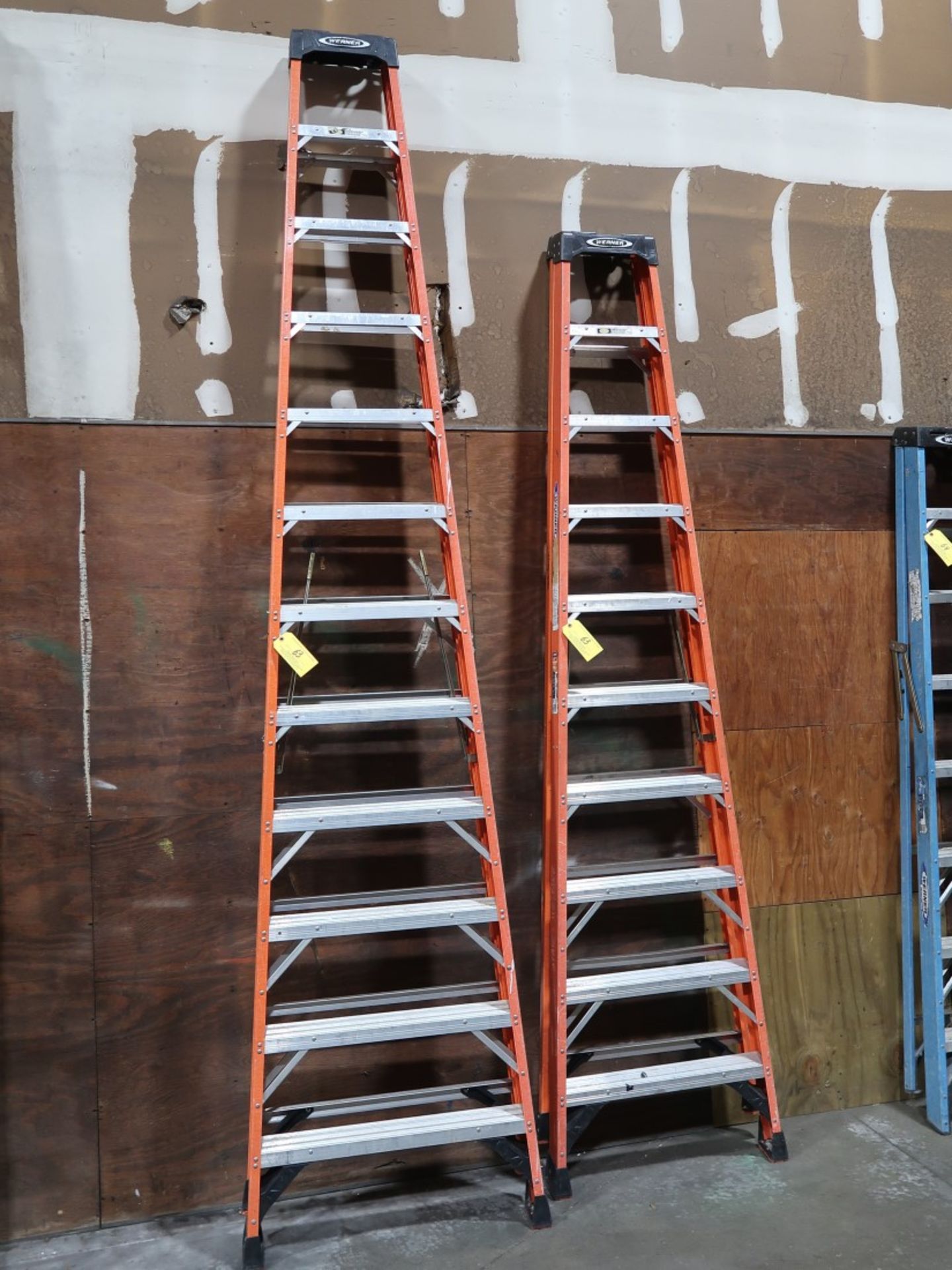 (2) Werner A-Frame Fiberglass Ladders; (1) 10' & (1) 12'