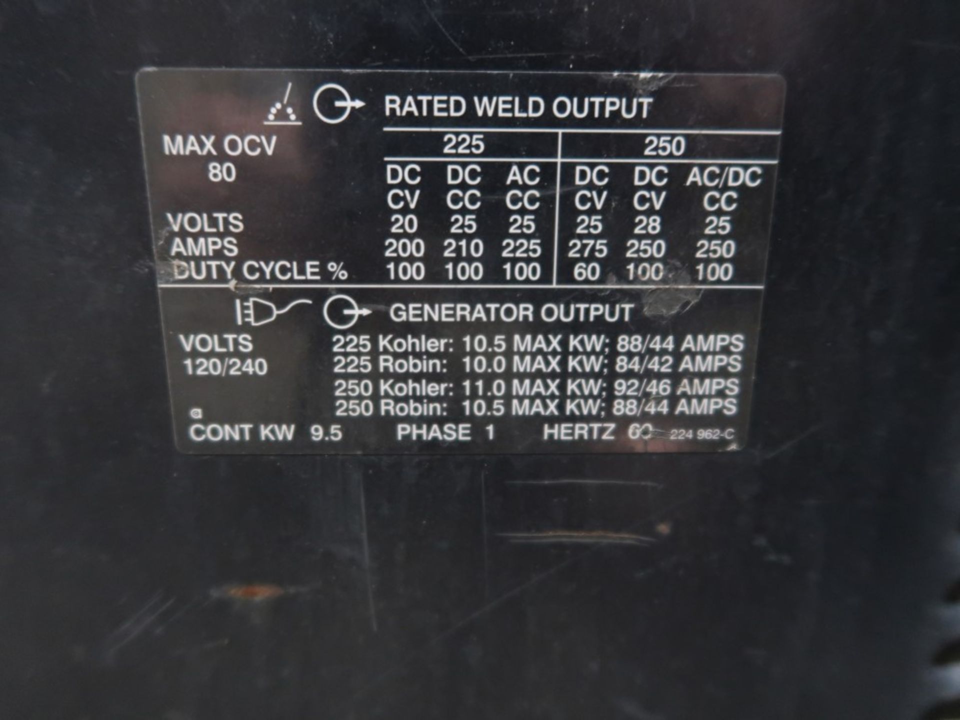 Miller Bobcat 225 AC/DC Welder x 10,000 Watt Generator - Image 5 of 5