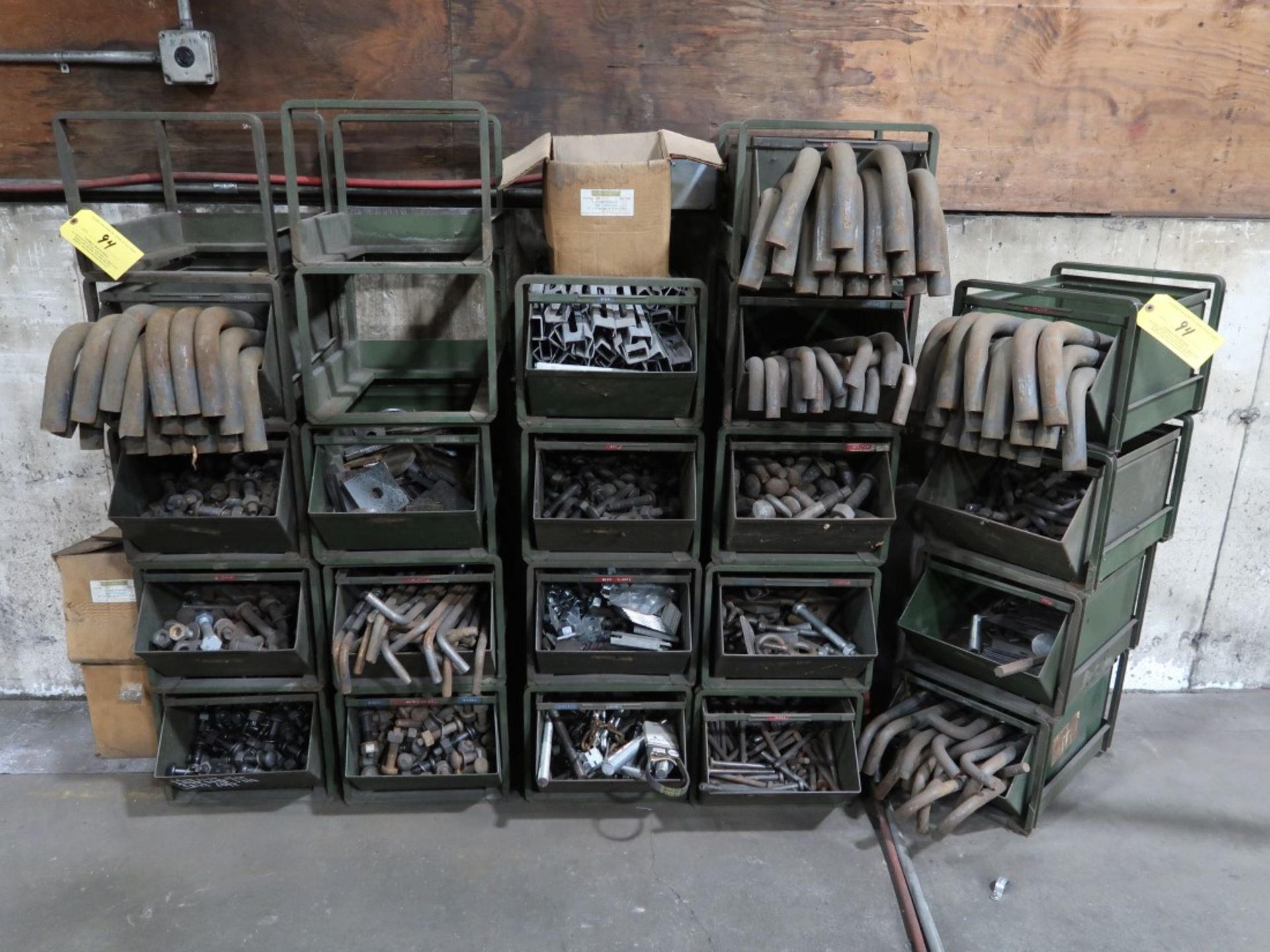 Approx (20) Stackable Parts Bins w/ Contents Including: Heavy Duty Bolts & Rod - Image 2 of 2