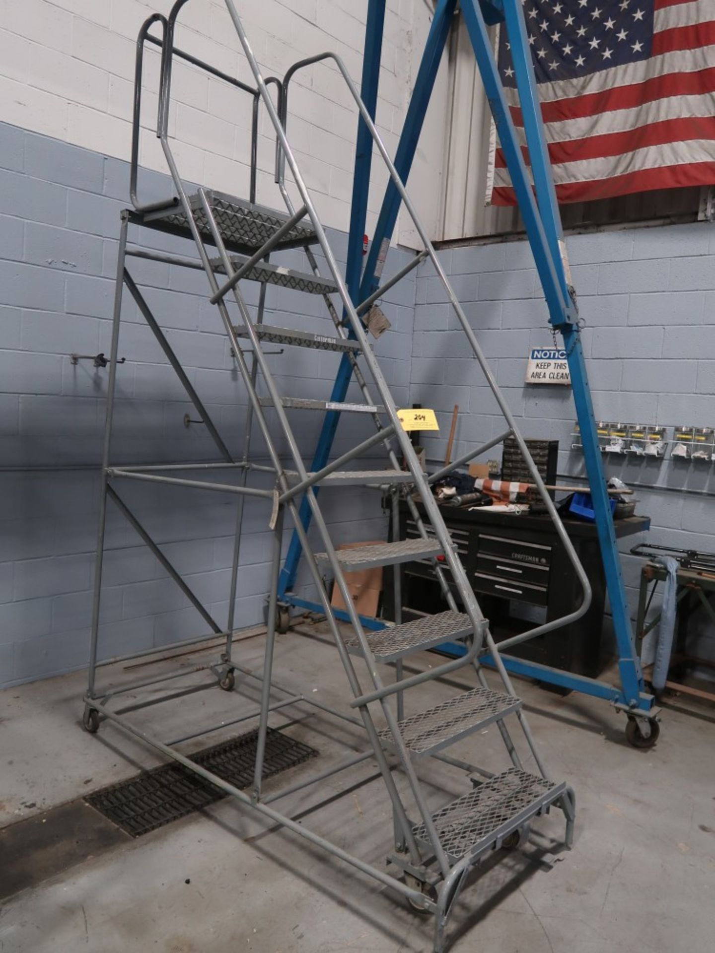 Cotterman 9' Step Aircraft Type Warehouse Ladder, 450 Lb Cap