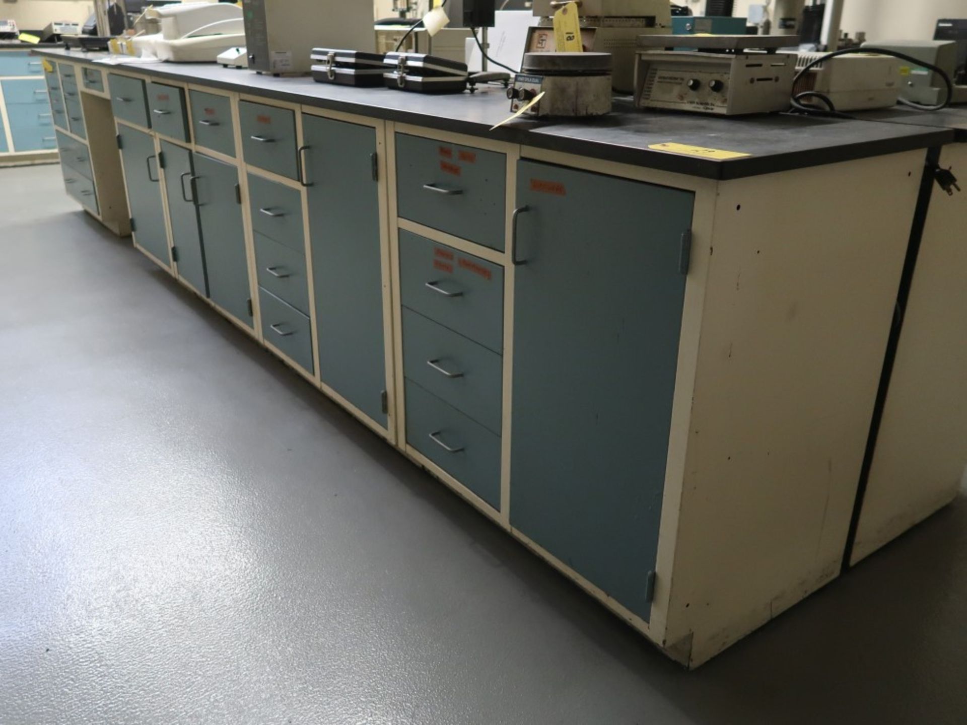 (2) Sets of 24" x 16' Lab Benches/Cabinets w/ (2) Wall Mounted Lab Glassware Cabinets - Image 3 of 5