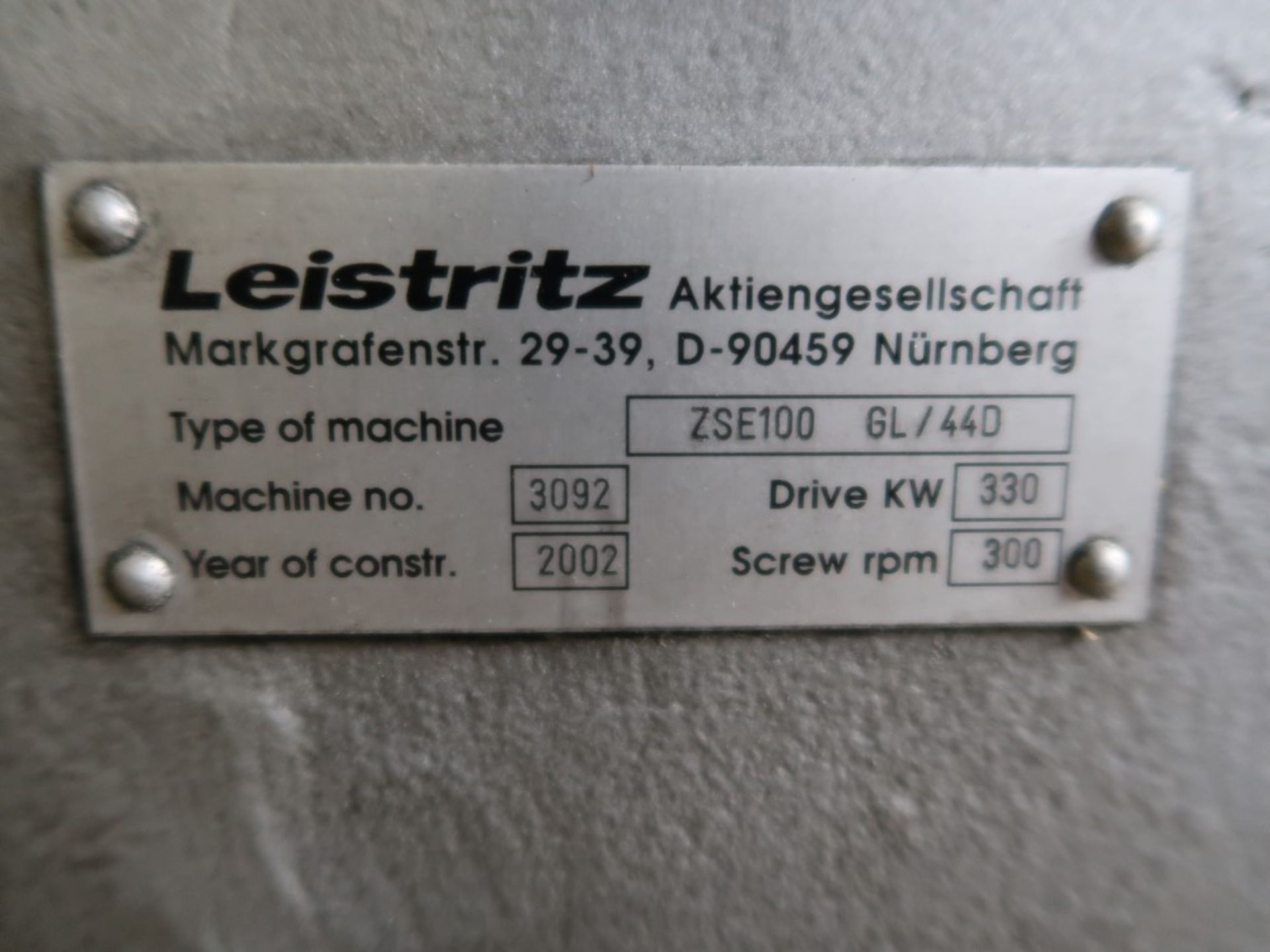 2002 Leistritz Model ZSE 100 GLAAX Co-Rotating Twin Screw Side Feeder - Image 17 of 17