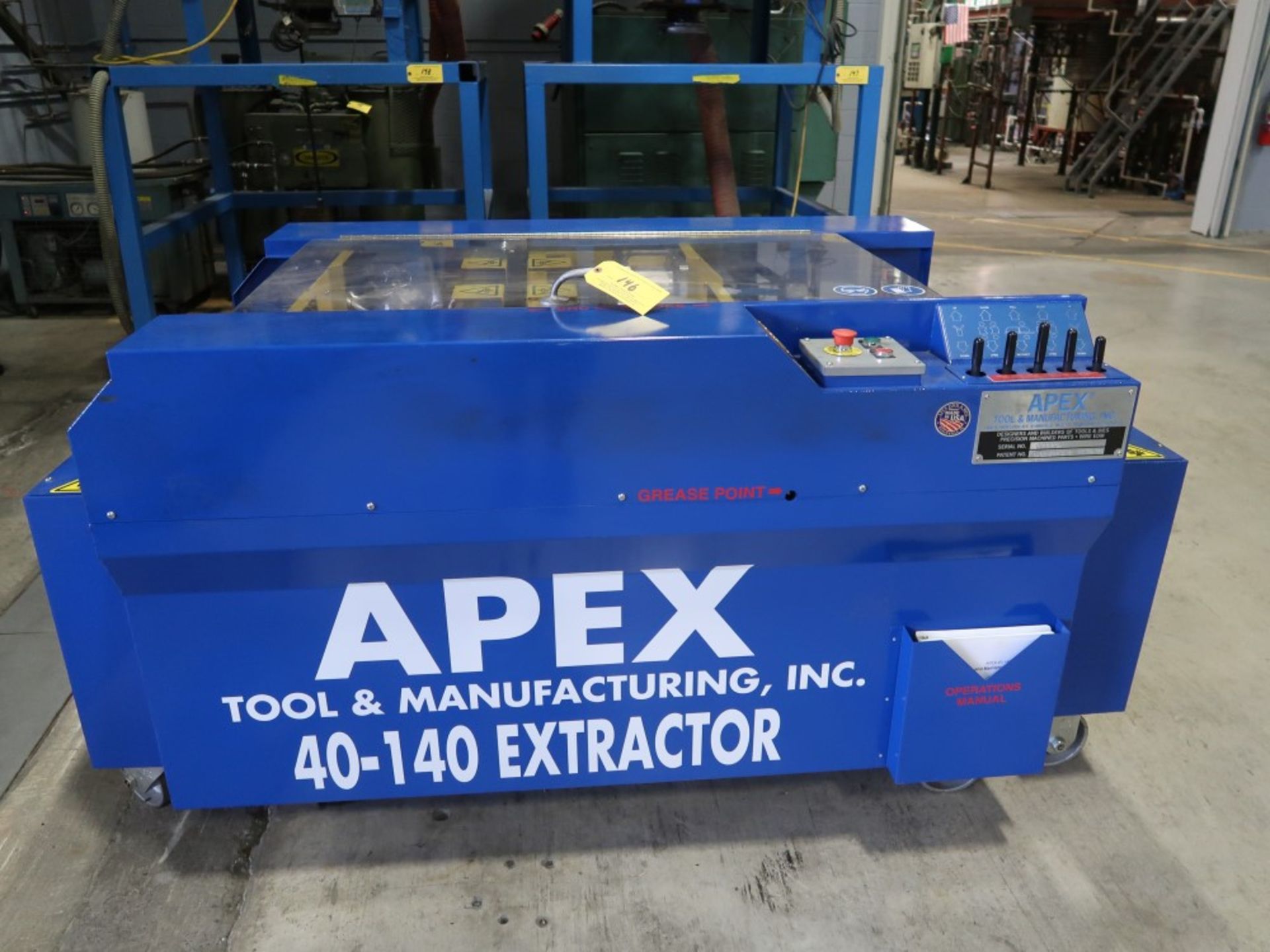 2016 Apex Extruder Element Extractor Model 40-140 S/N 62225 40-140 mm Cap - Image 3 of 8