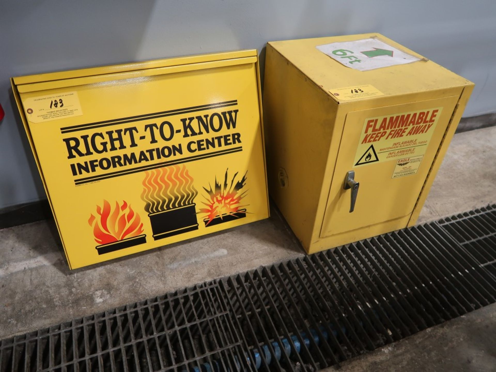 Eagle Flammable Liquid Storage Cabine w/ Pig Spill Kit Cabinet and Right-To-Know Cabinet - Image 2 of 4