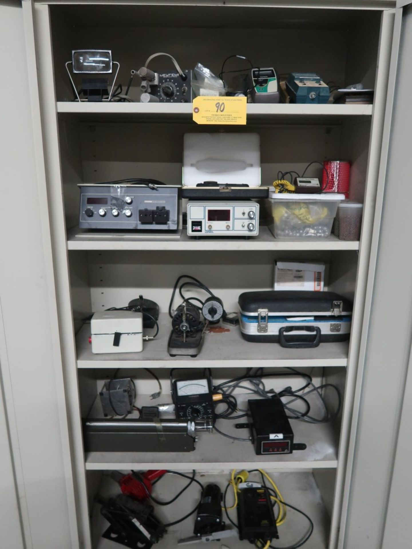 Cabinet w/ Contents Including: Large Assortment of Assorted Test Equipment