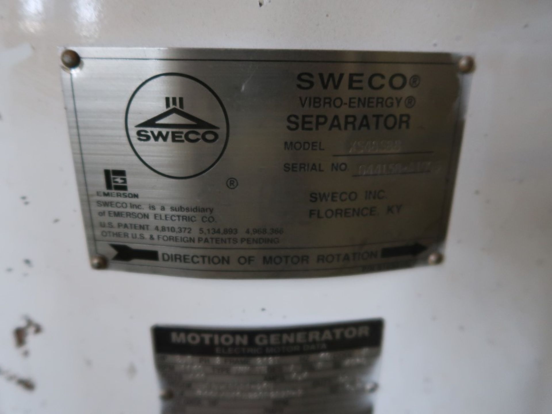 Sweco Vibro Energy Seperator 48" Vibratory Screener Model XS48S88 S/N 644158-A1096, Stainless, 2. - Image 5 of 5