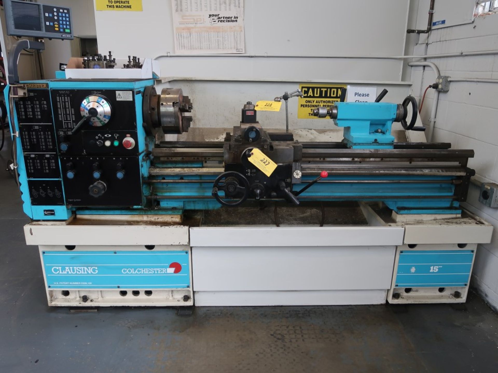 2001 Clausing Colchester 15" Toolroom Lathe S/N CG0152 Spindle Speed 20-2500 RPM w/ Accu-Rite DRO - Image 2 of 8