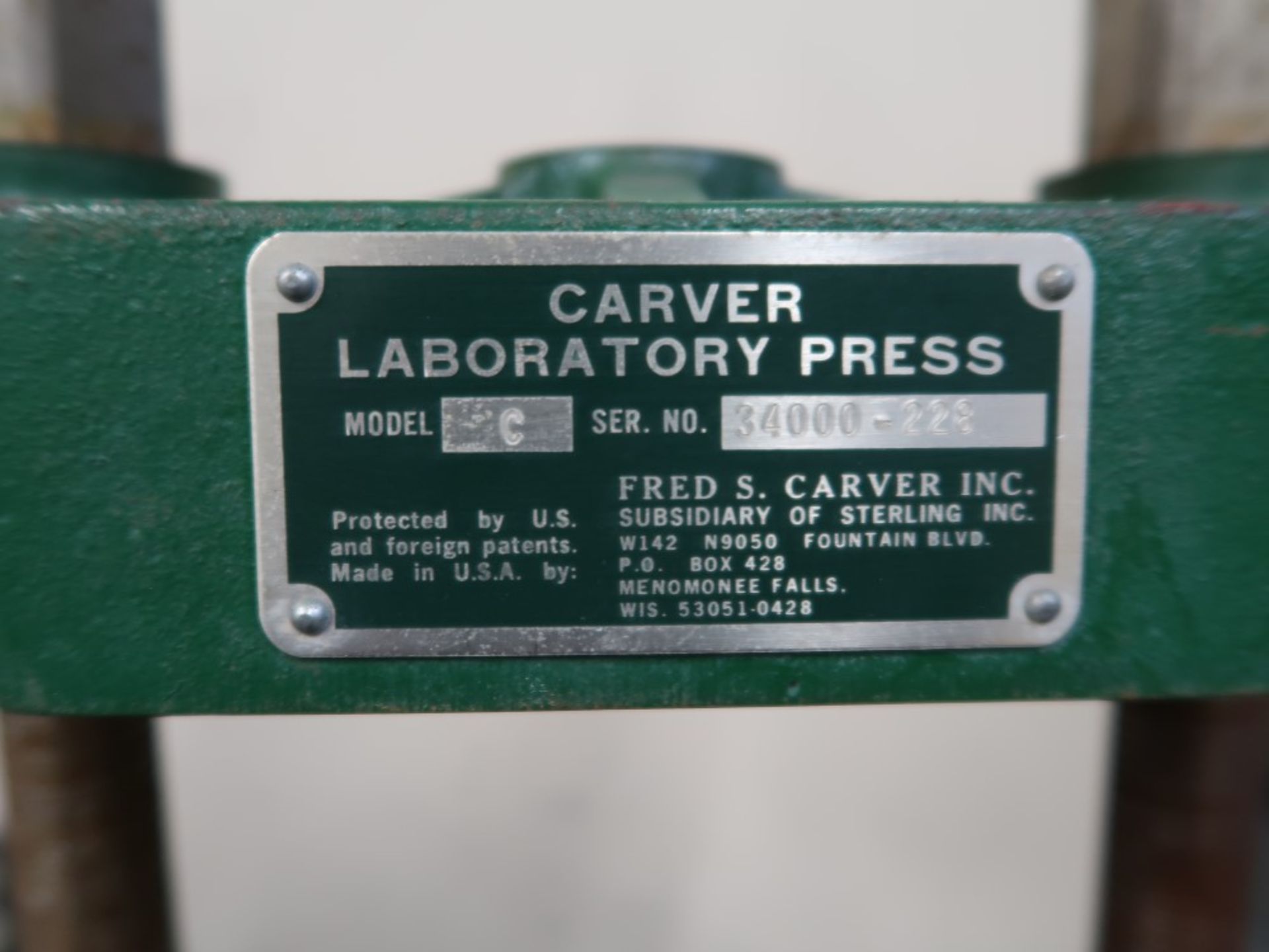 Carver Laboratory Press Model C S/N 34000-228 - Image 5 of 5
