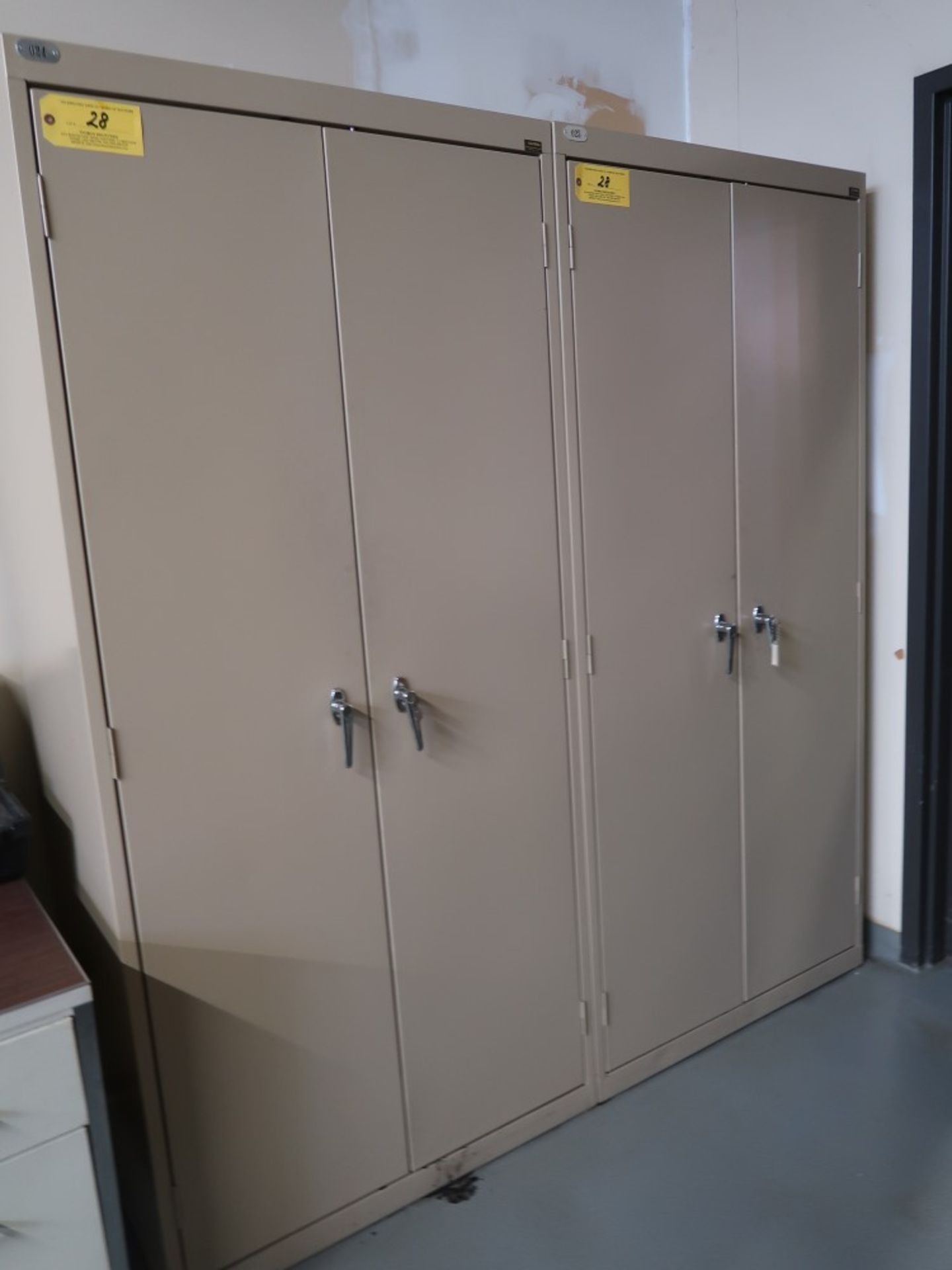 (2) Global 2-Door Metal Storage Cabinets