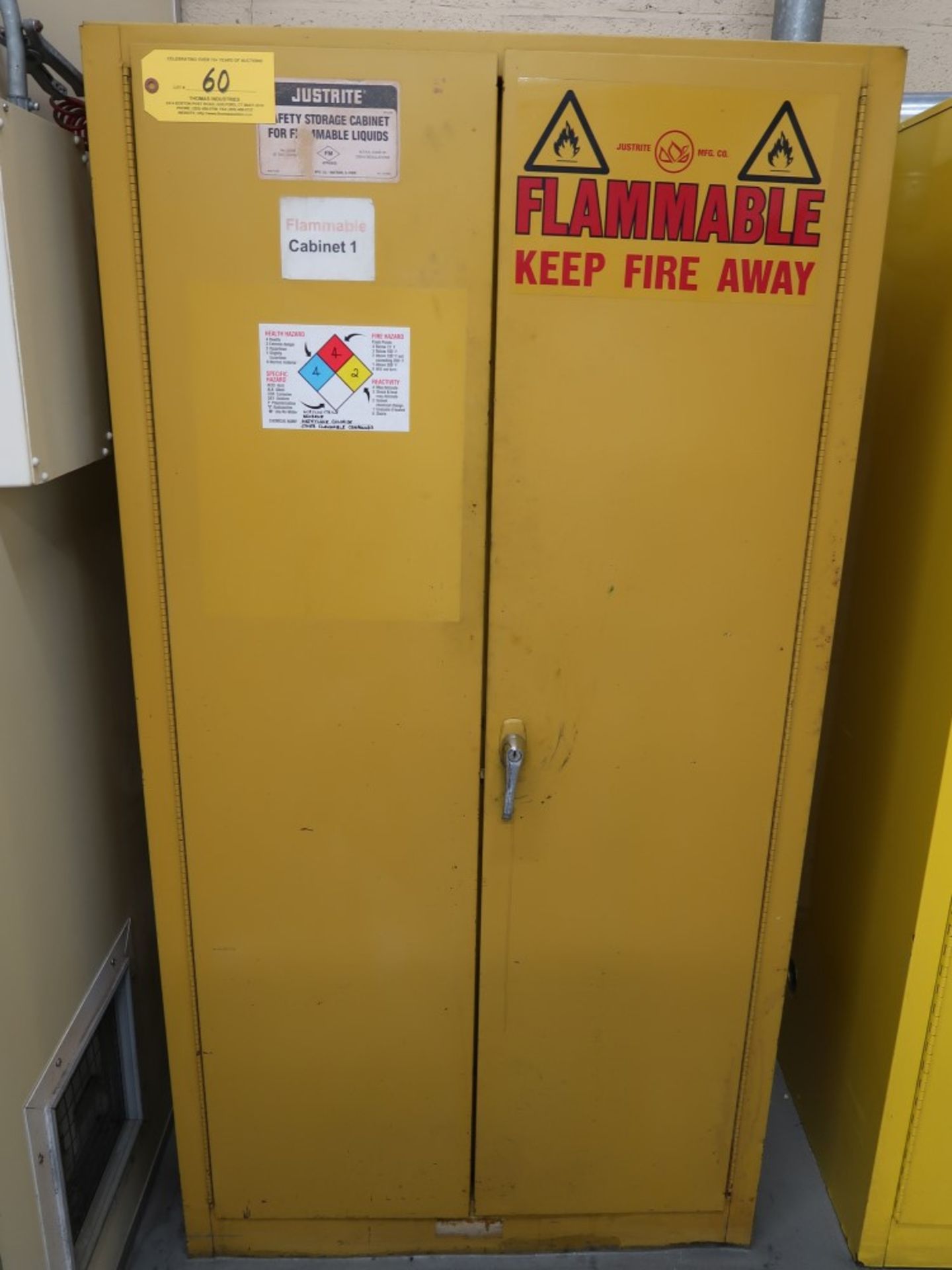 Justrite Flammable Liquid Storage Cabinet 60 Gallon Capacity - Image 2 of 3