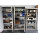 (5) Metal Storage Cabinets w/ Contents Including: Nuts, Bolts, Speed Controld, Bodine Electric