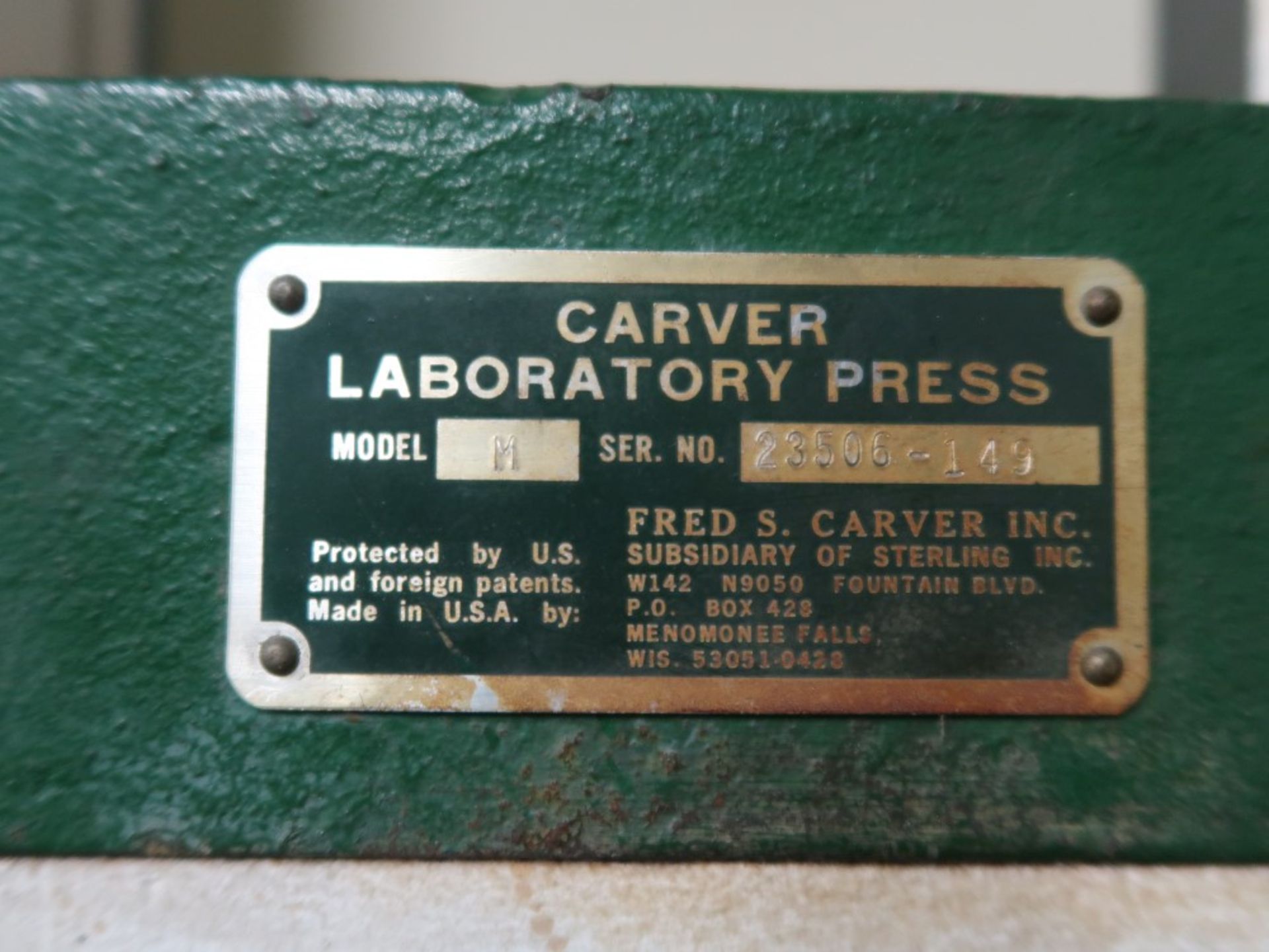 Carver Laboratory Press Model M S/N 23506-149 - Image 5 of 5